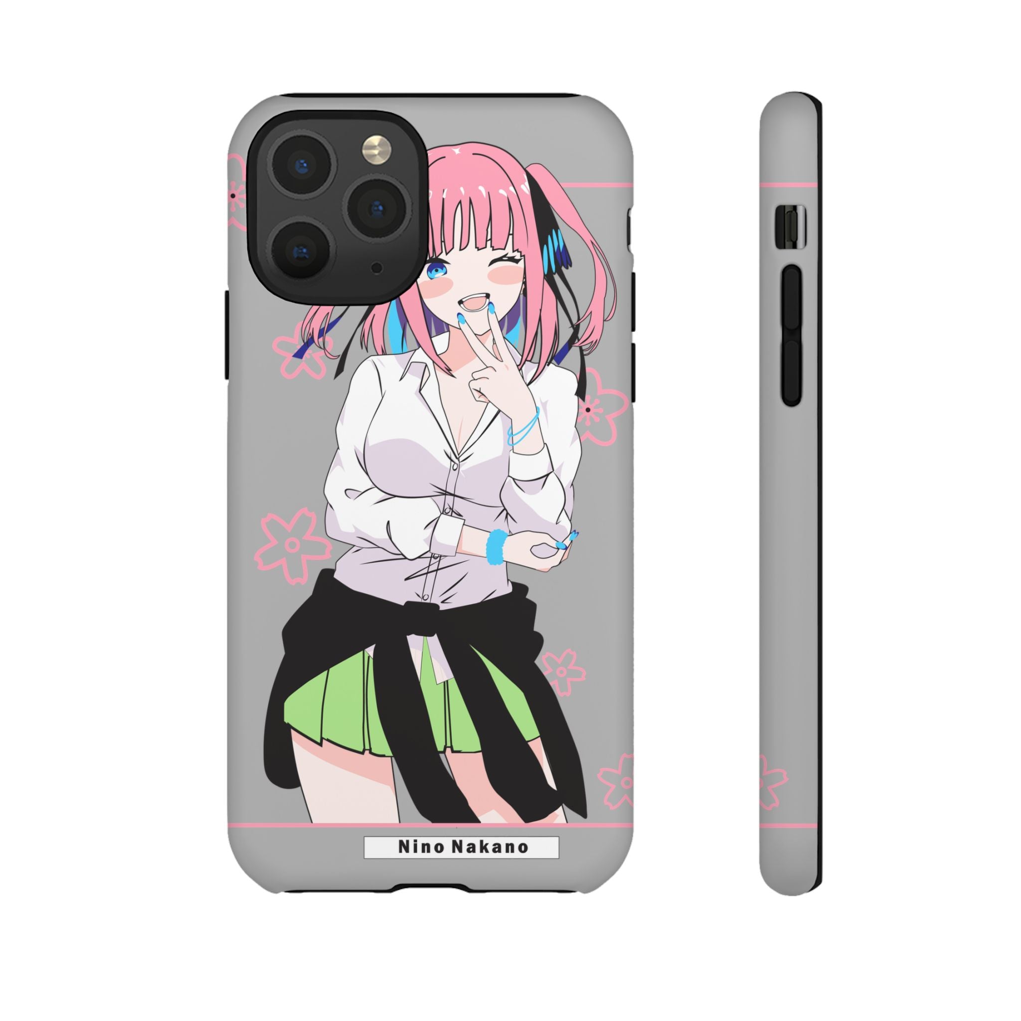 Anime Girl Phone Case — Pink Haired Schoolgirl "Nino Nakano" Cute Otaku Protective Case