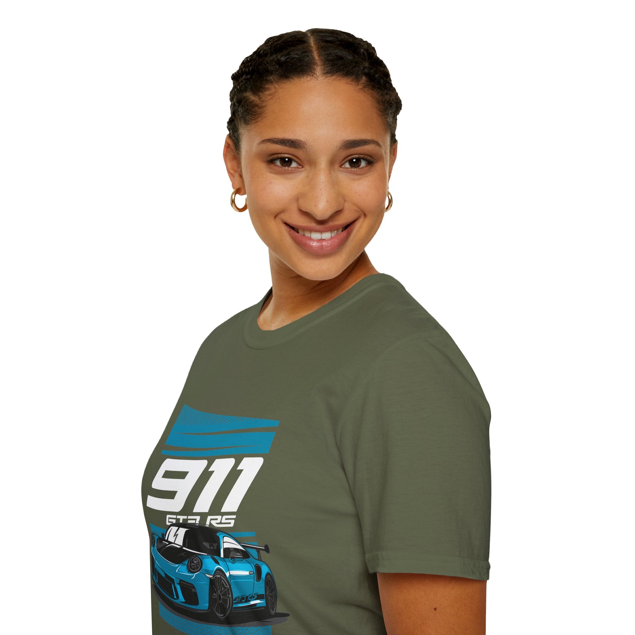 Porsche 911 GT3 RS Racing T-Shirt — Blue Track Car Graphic Tee