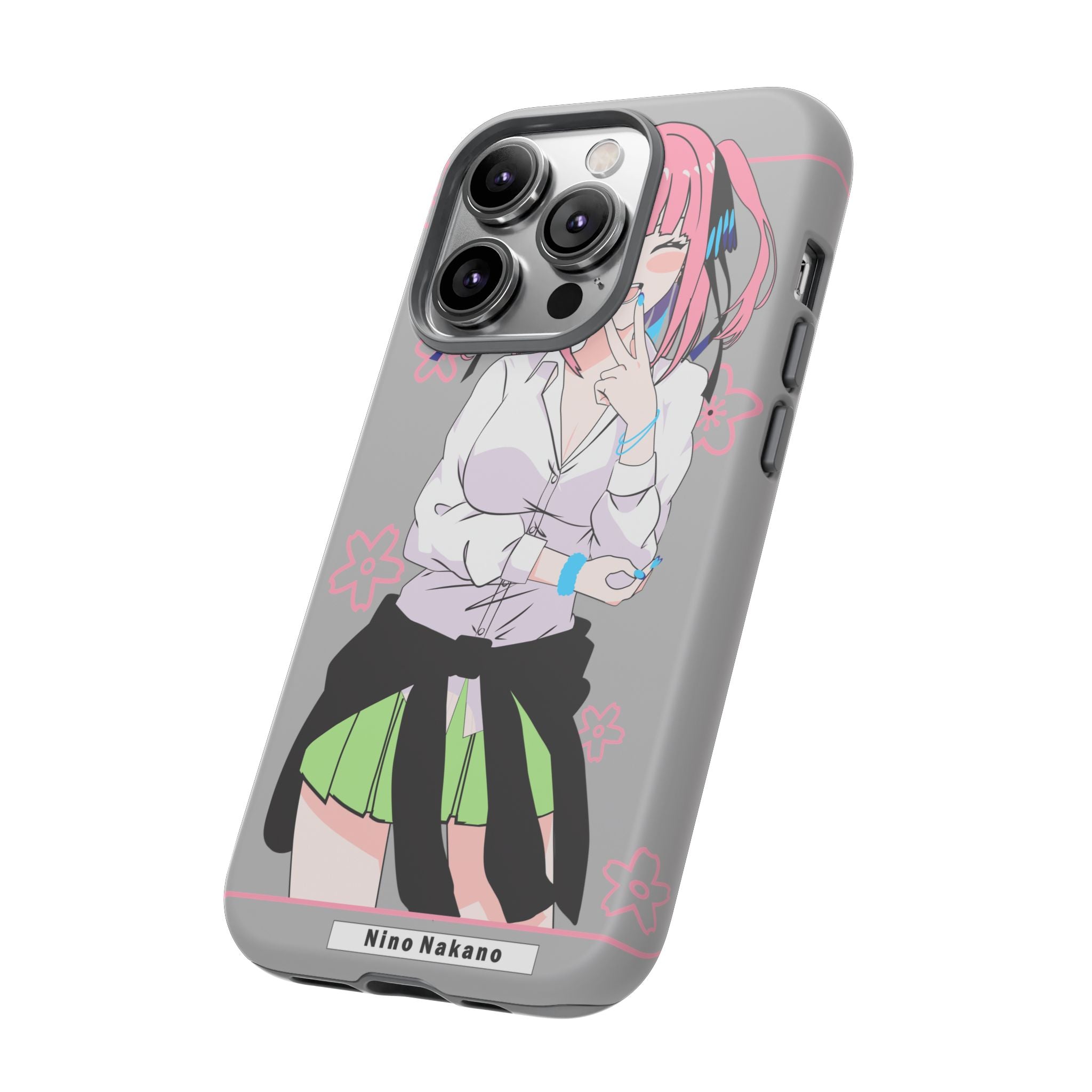 Anime Girl Phone Case — Pink Haired Schoolgirl "Nino Nakano" Cute Otaku Protective Case
