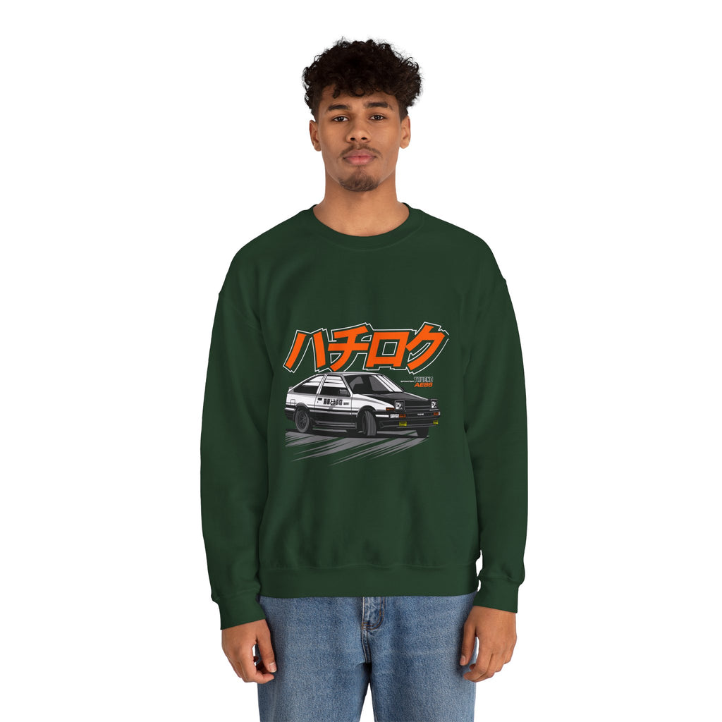 Hachiroku AE86 Car Crewneck Sweatshirt — JDM Drift Classic