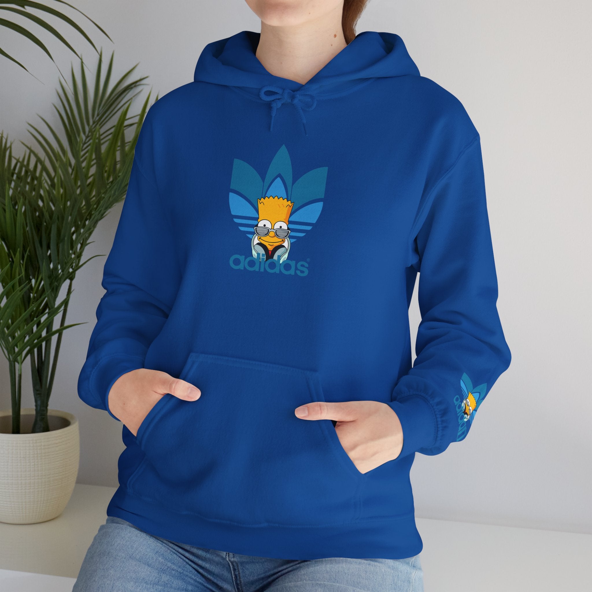 Hoodie — Retro Blue Trefoil Cartoon Logo Hoodie