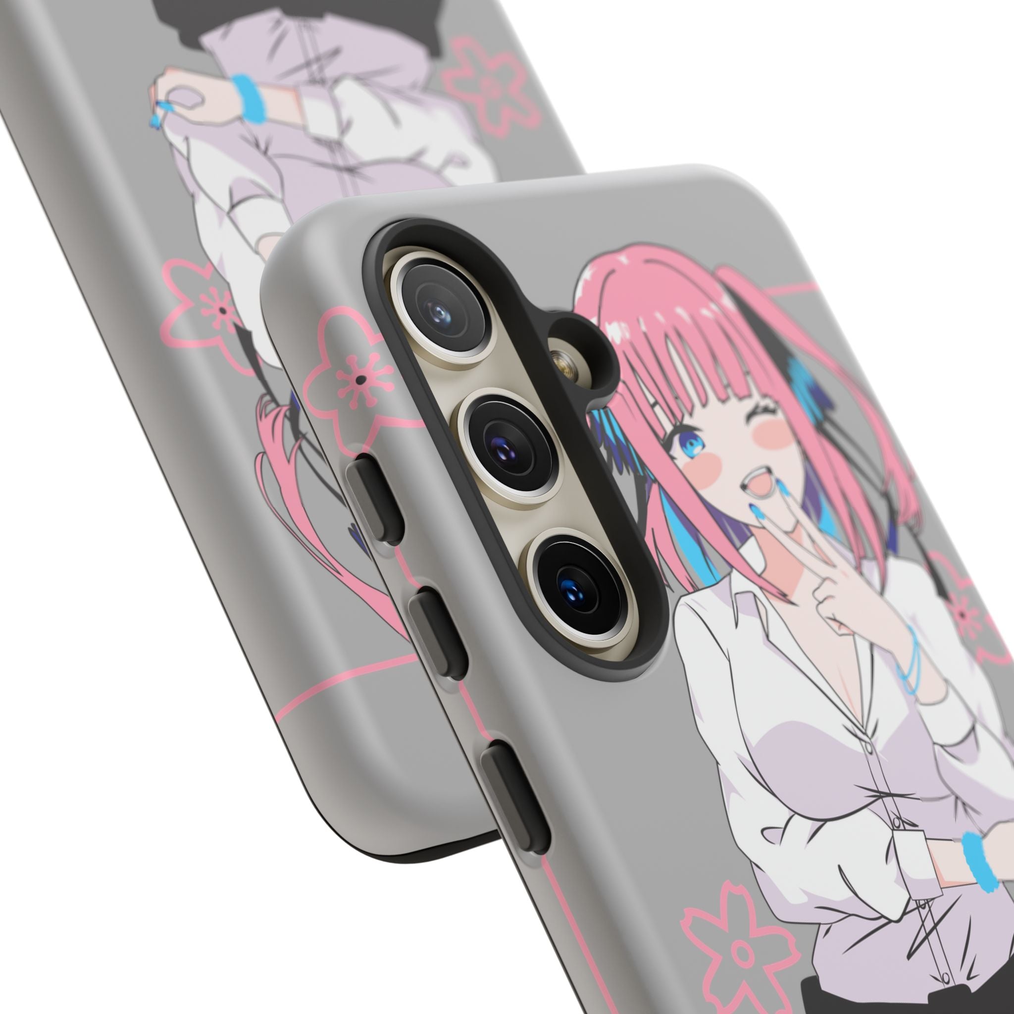 Anime Girl Phone Case — Pink Haired Schoolgirl "Nino Nakano" Cute Otaku Protective Case
