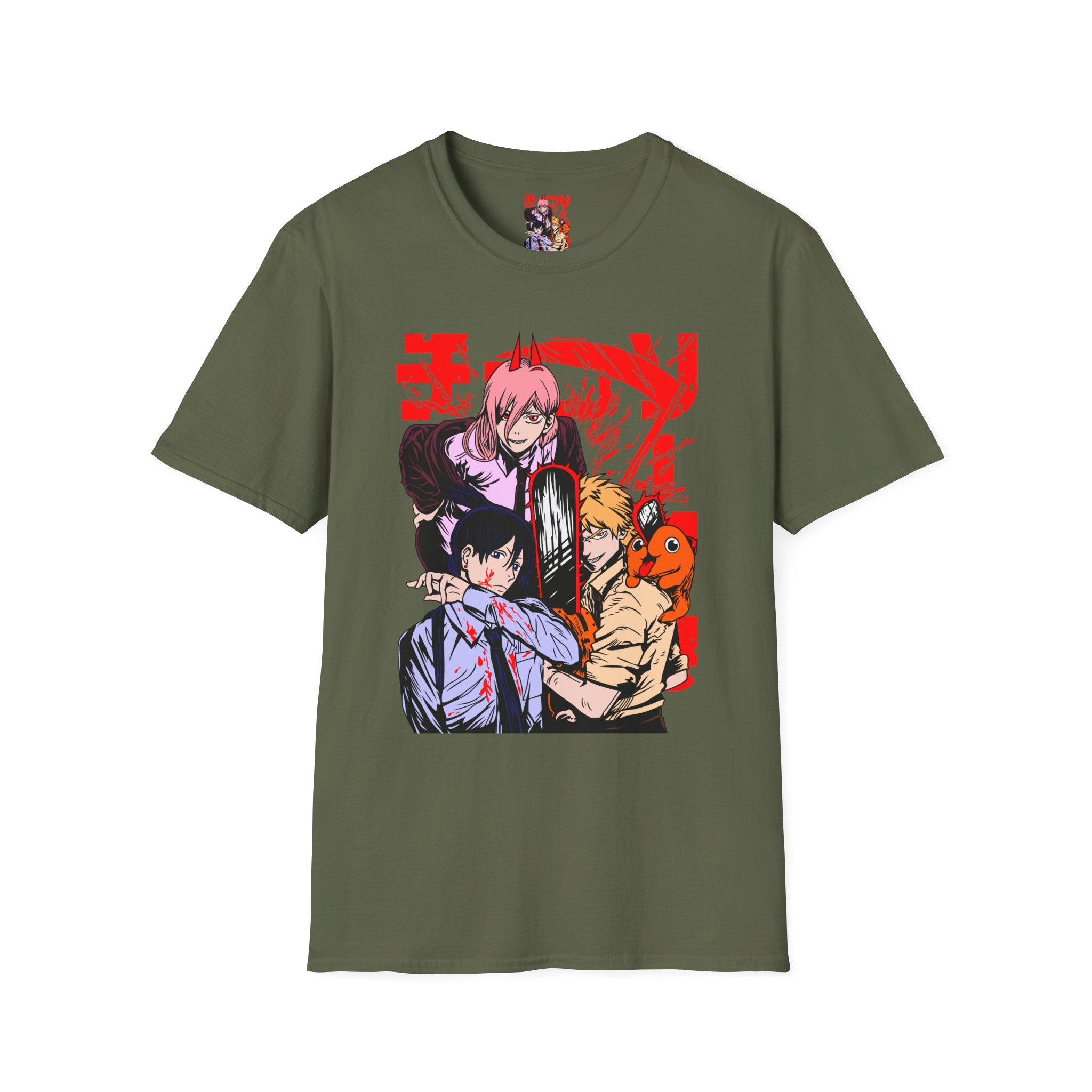 Anime Character Group T-Shirt — Devil Hunter Squad Graphic Tee