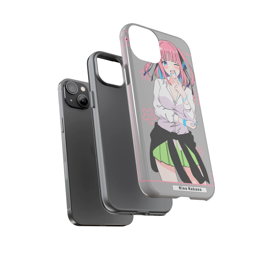 Anime Girl Phone Case — Pink Haired Schoolgirl "Nino Nakano" Cute Otaku Protective Case