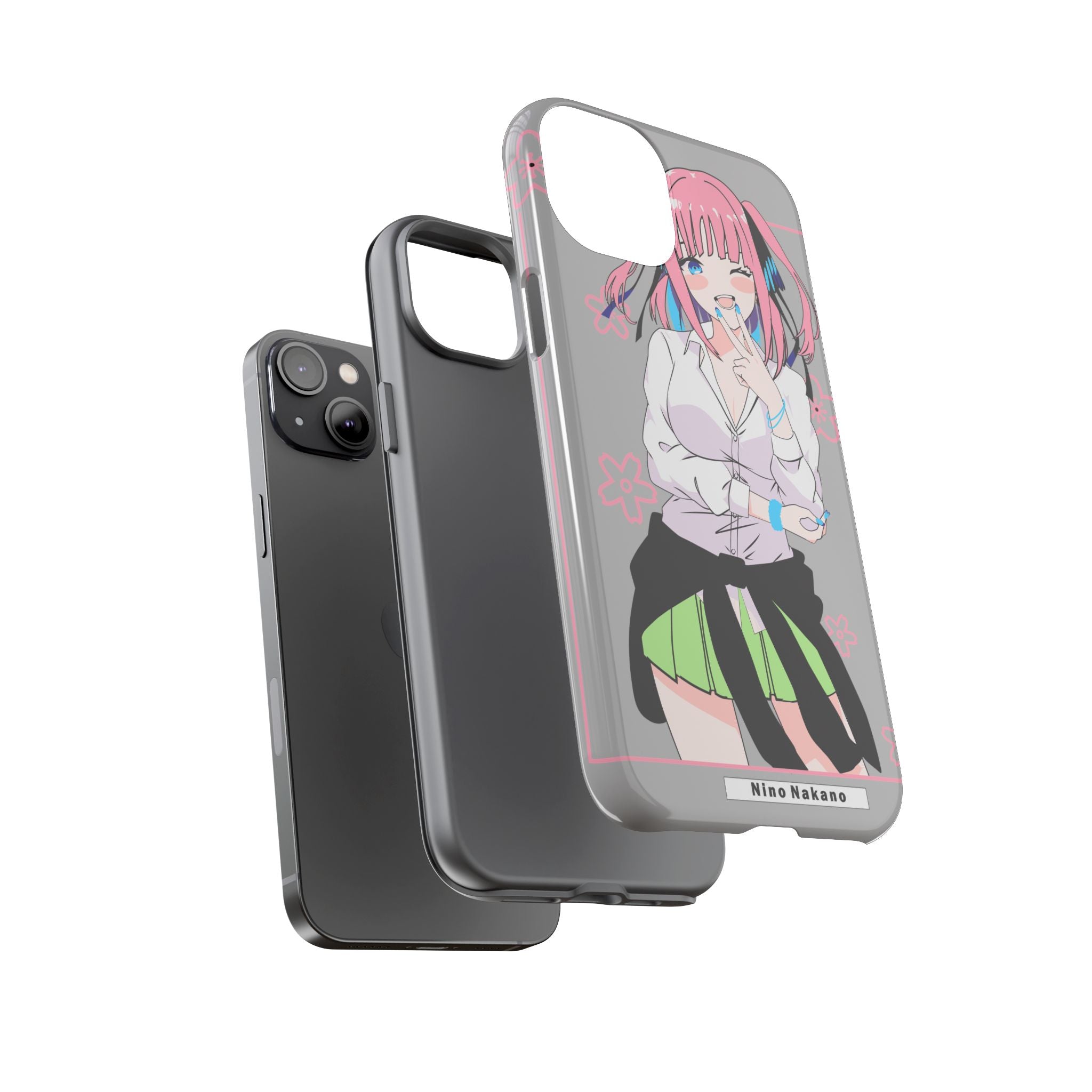 Anime Girl Phone Case — Pink Haired Schoolgirl "Nino Nakano" Cute Otaku Protective Case