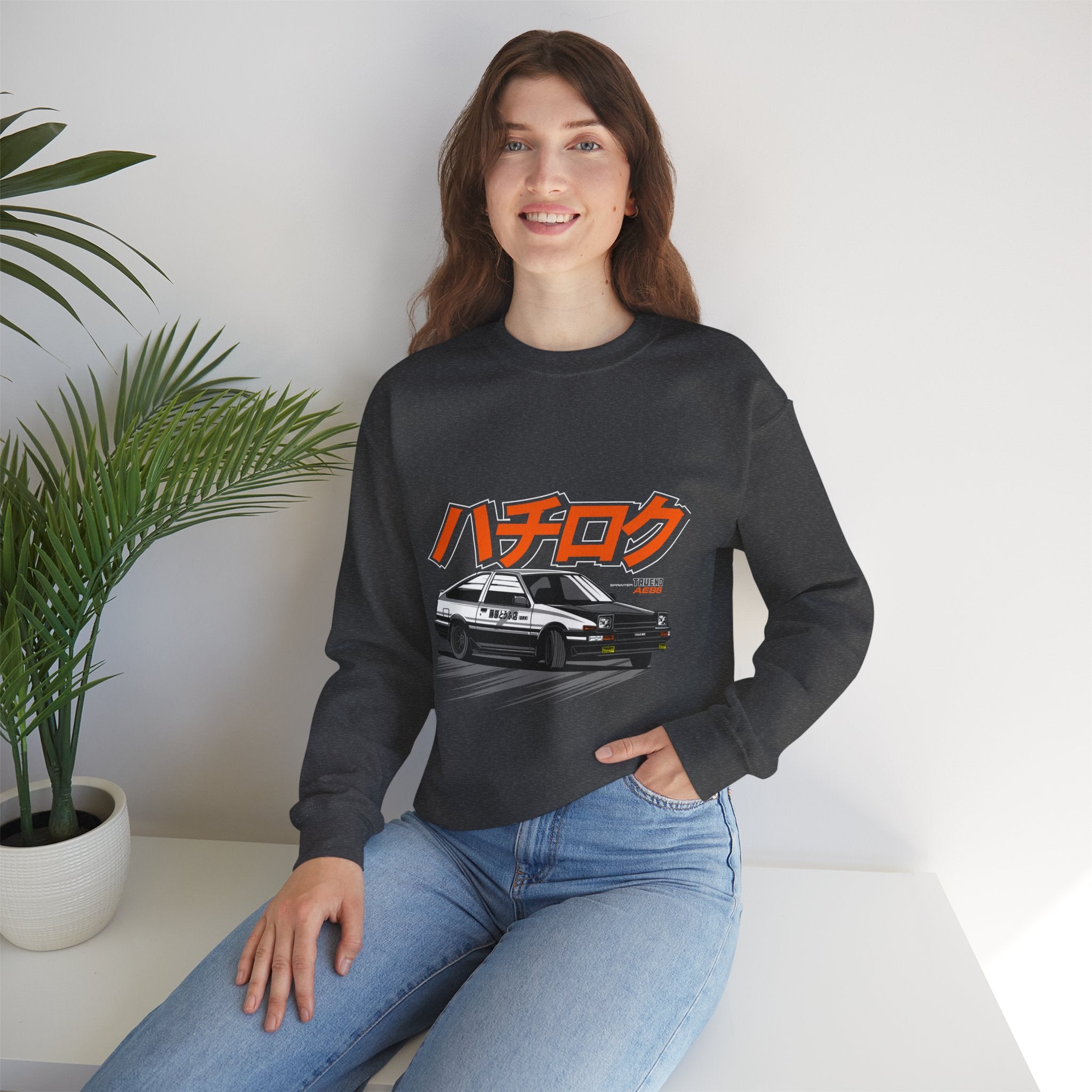 Hachiroku AE86 Car Crewneck Sweatshirt — JDM Drift Classic