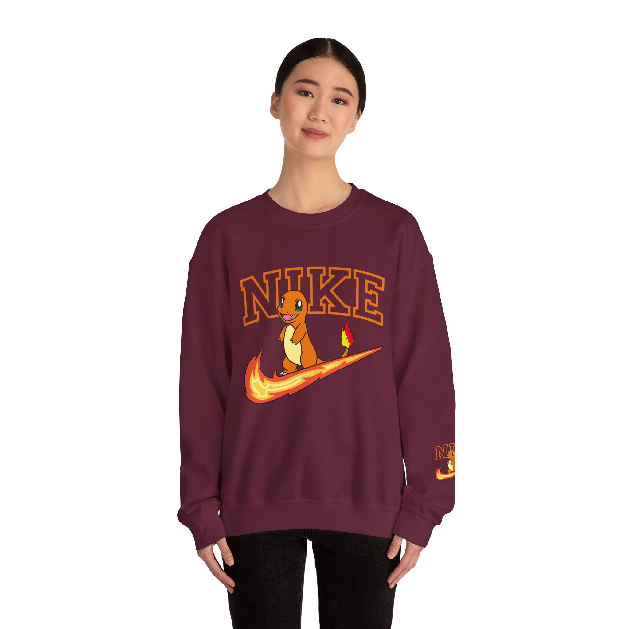 Charmande Flame Swoosh Crewneck Sweatshirt