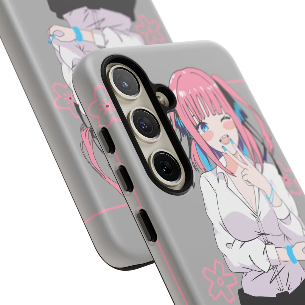 Anime Girl Phone Case — Pink Haired Schoolgirl "Nino Nakano" Cute Otaku Protective Case