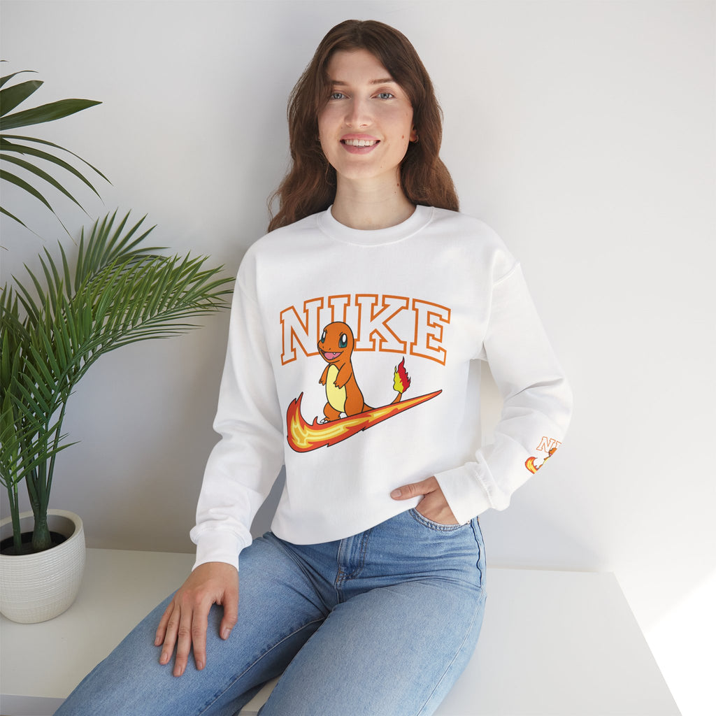 Charmande Flame Swoosh Crewneck Sweatshirt