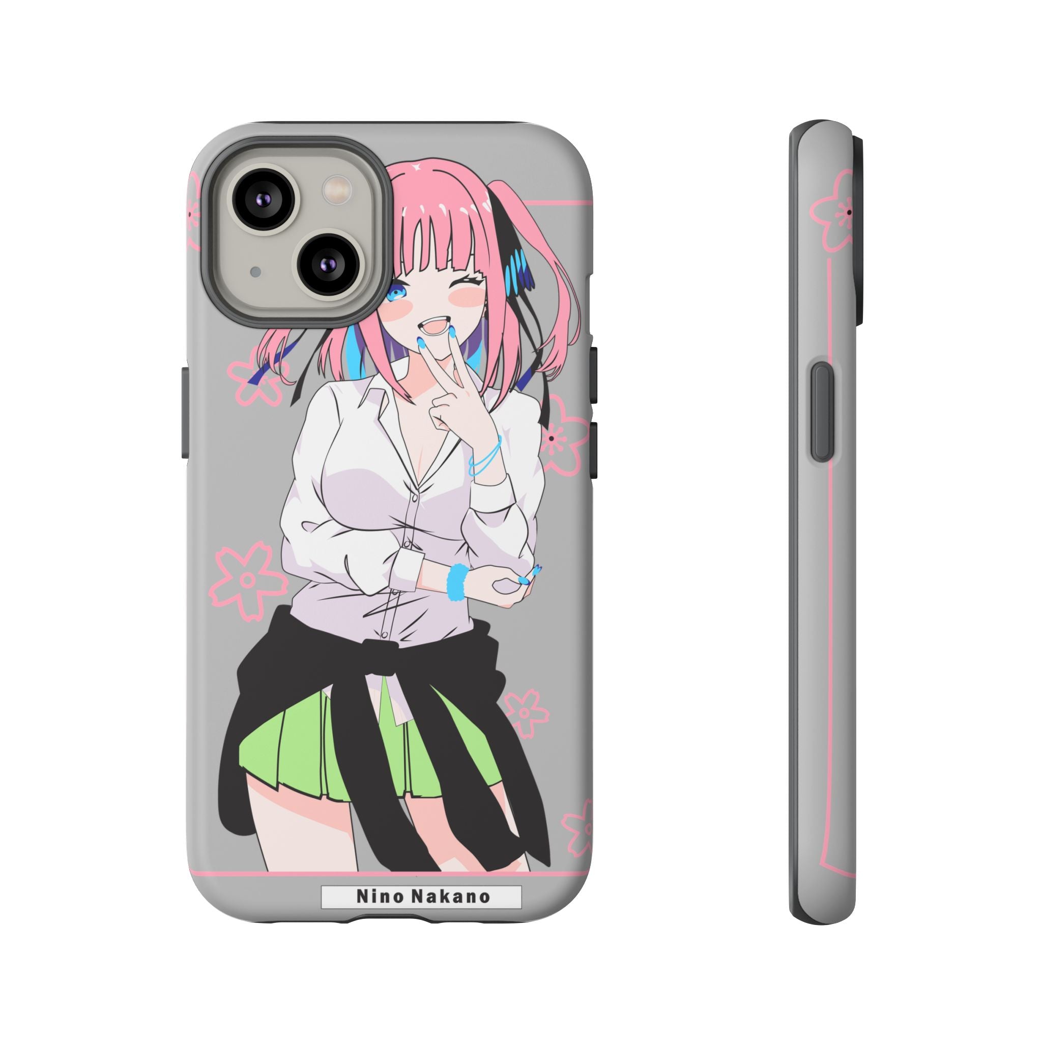 Anime Girl Phone Case — Pink Haired Schoolgirl "Nino Nakano" Cute Otaku Protective Case