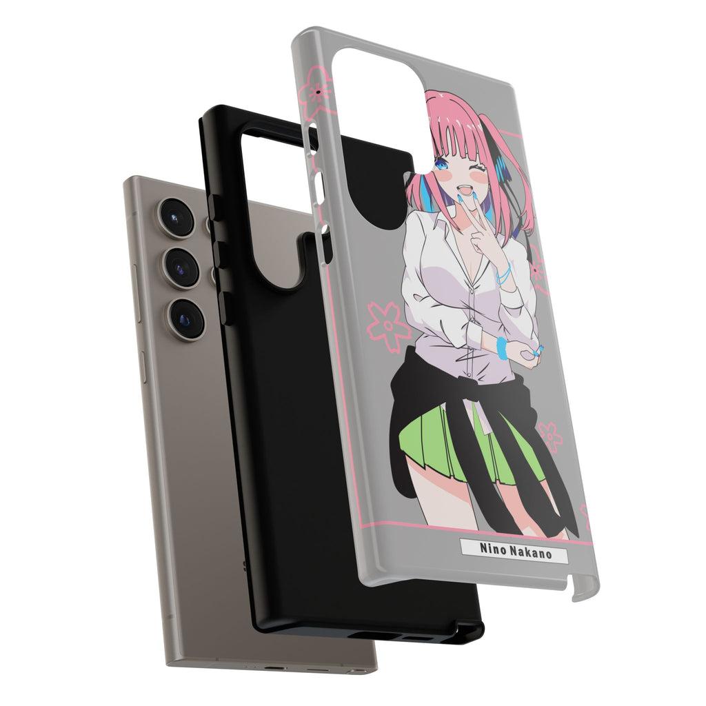 Anime Girl Phone Case — Pink Haired Schoolgirl "Nino Nakano" Cute Otaku Protective Case