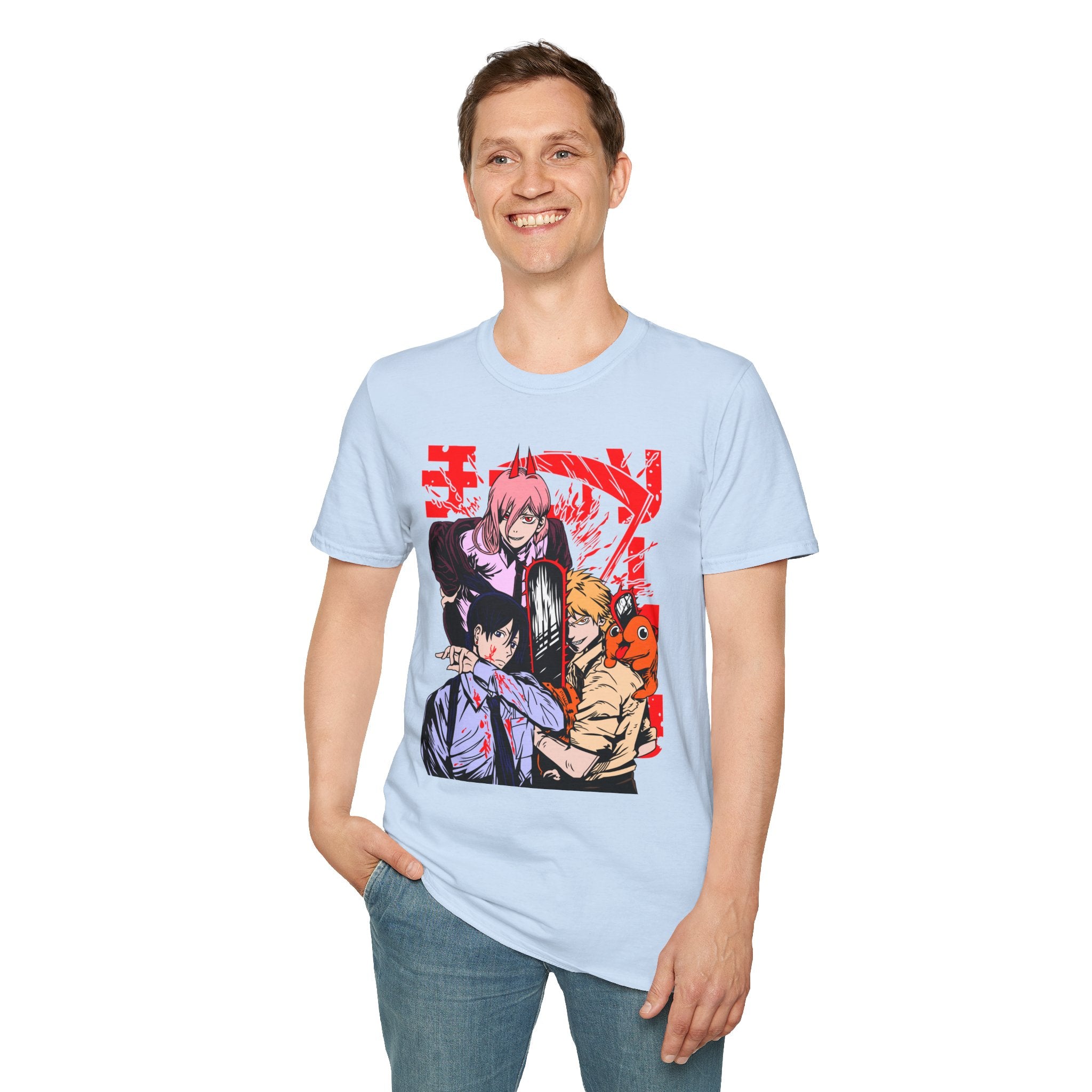 Anime Character Group T-Shirt — Devil Hunter Squad Graphic Tee