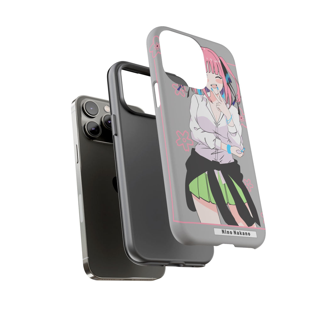 Anime Girl Phone Case — Pink Haired Schoolgirl "Nino Nakano" Cute Otaku Protective Case