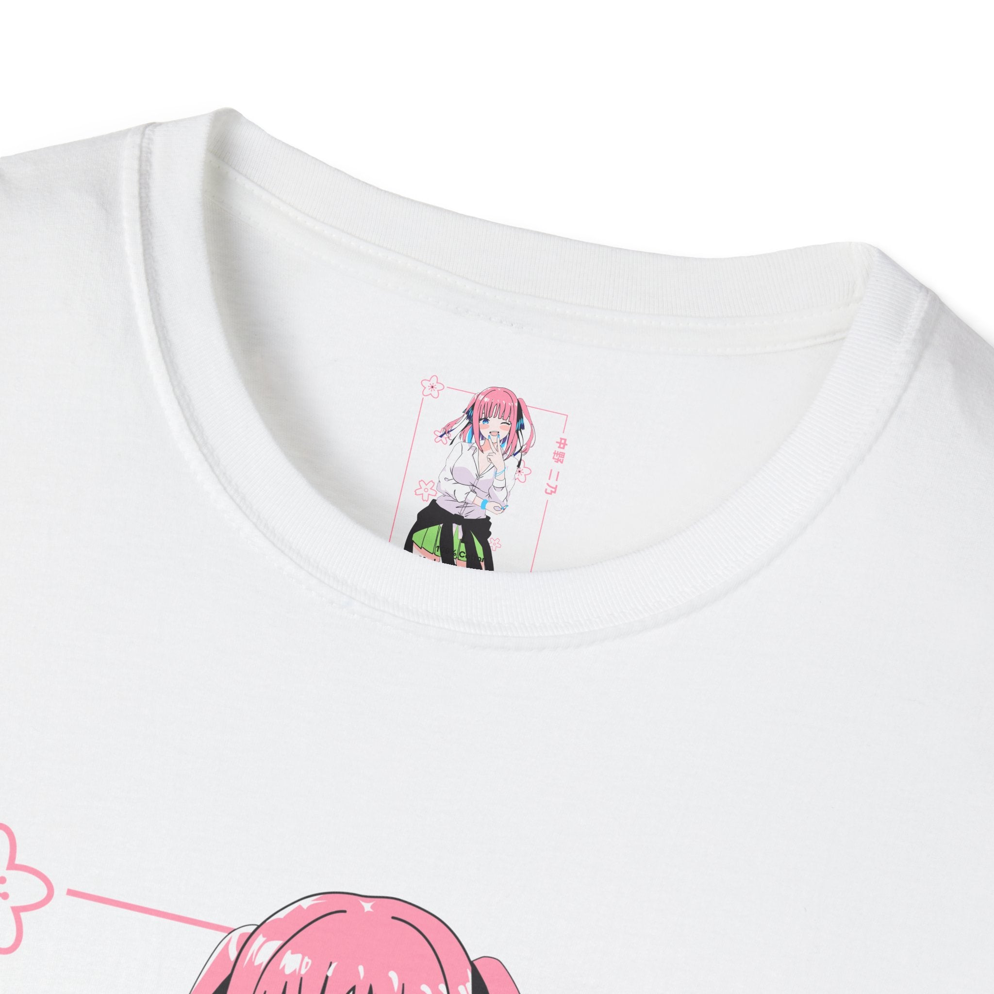 Anime Character T-Shirt — Cute Pink-Haired Schoolgirl Design ("Miku Nakano")