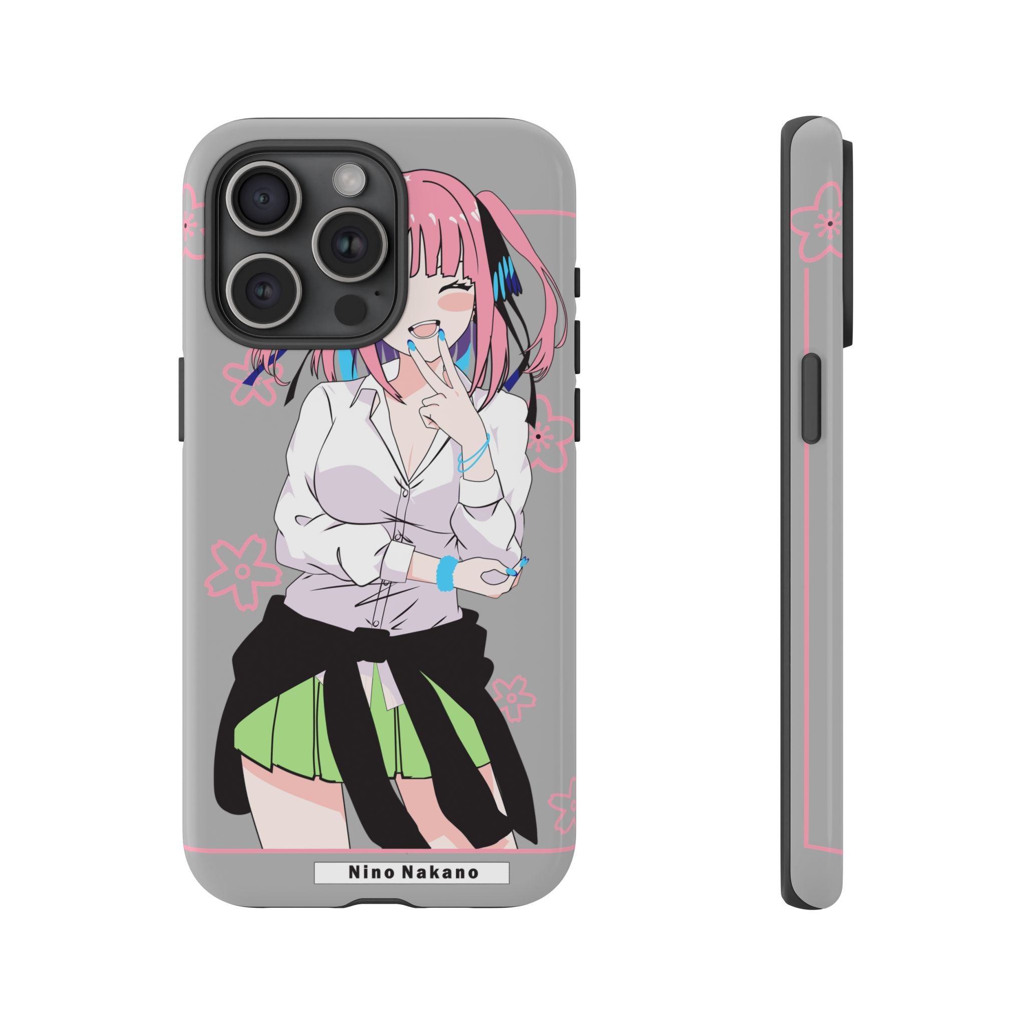 Anime Girl Phone Case — Pink Haired Schoolgirl "Nino Nakano" Cute Otaku Protective Case