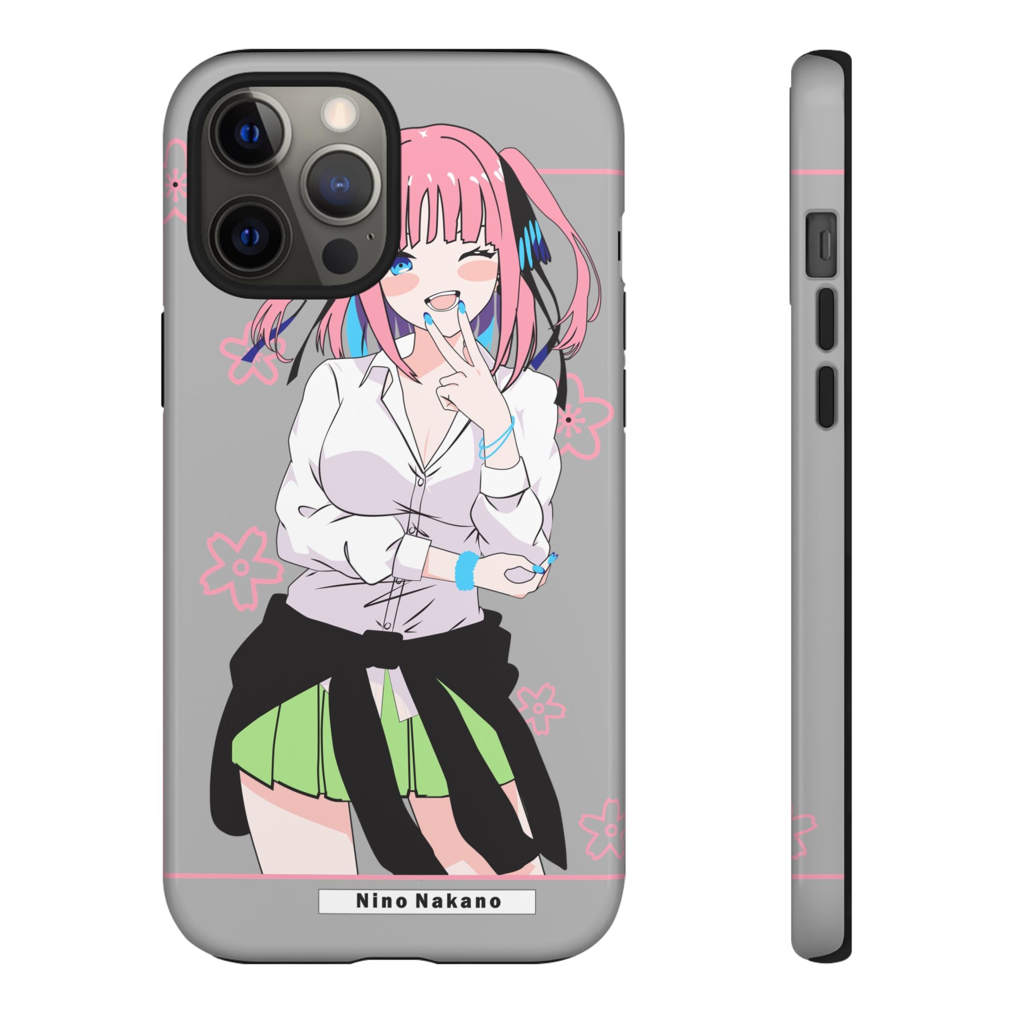 Anime Girl Phone Case — Pink Haired Schoolgirl "Nino Nakano" Cute Otaku Protective Case