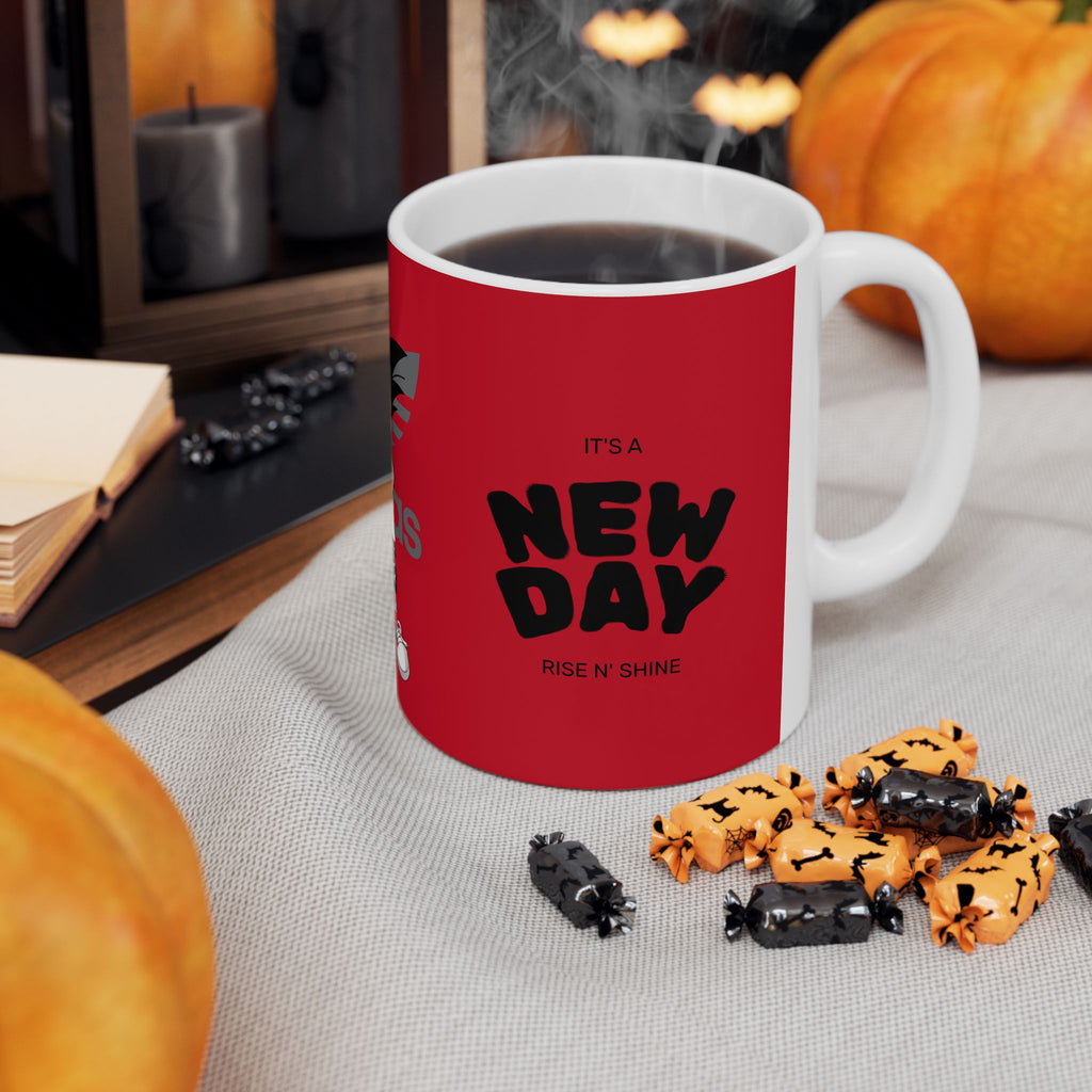 Anime Sneakerhead Mug — Cute Boy with Shoe Boxes, Retro Streetwear Coffee Cup (11oz/15oz)