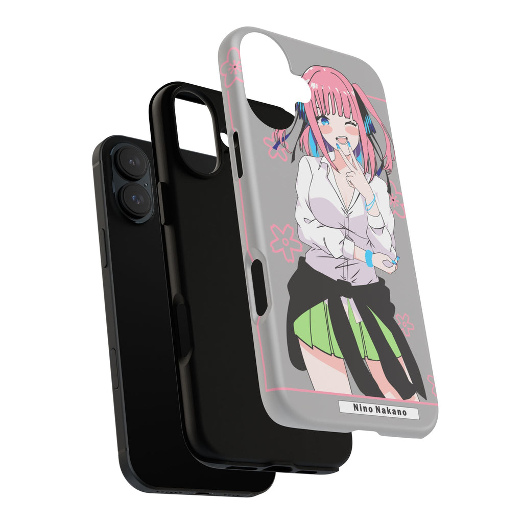 Anime Girl Phone Case — Pink Haired Schoolgirl "Nino Nakano" Cute Otaku Protective Case