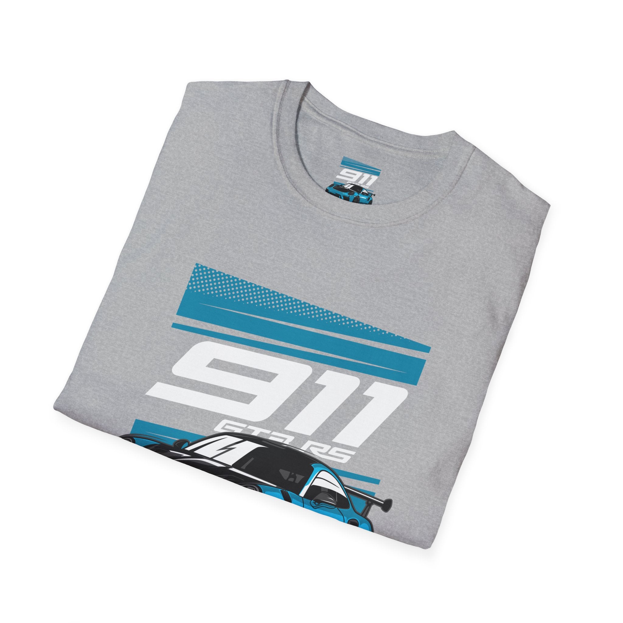 Porsche 911 GT3 RS Racing T-Shirt — Blue Track Car Graphic Tee