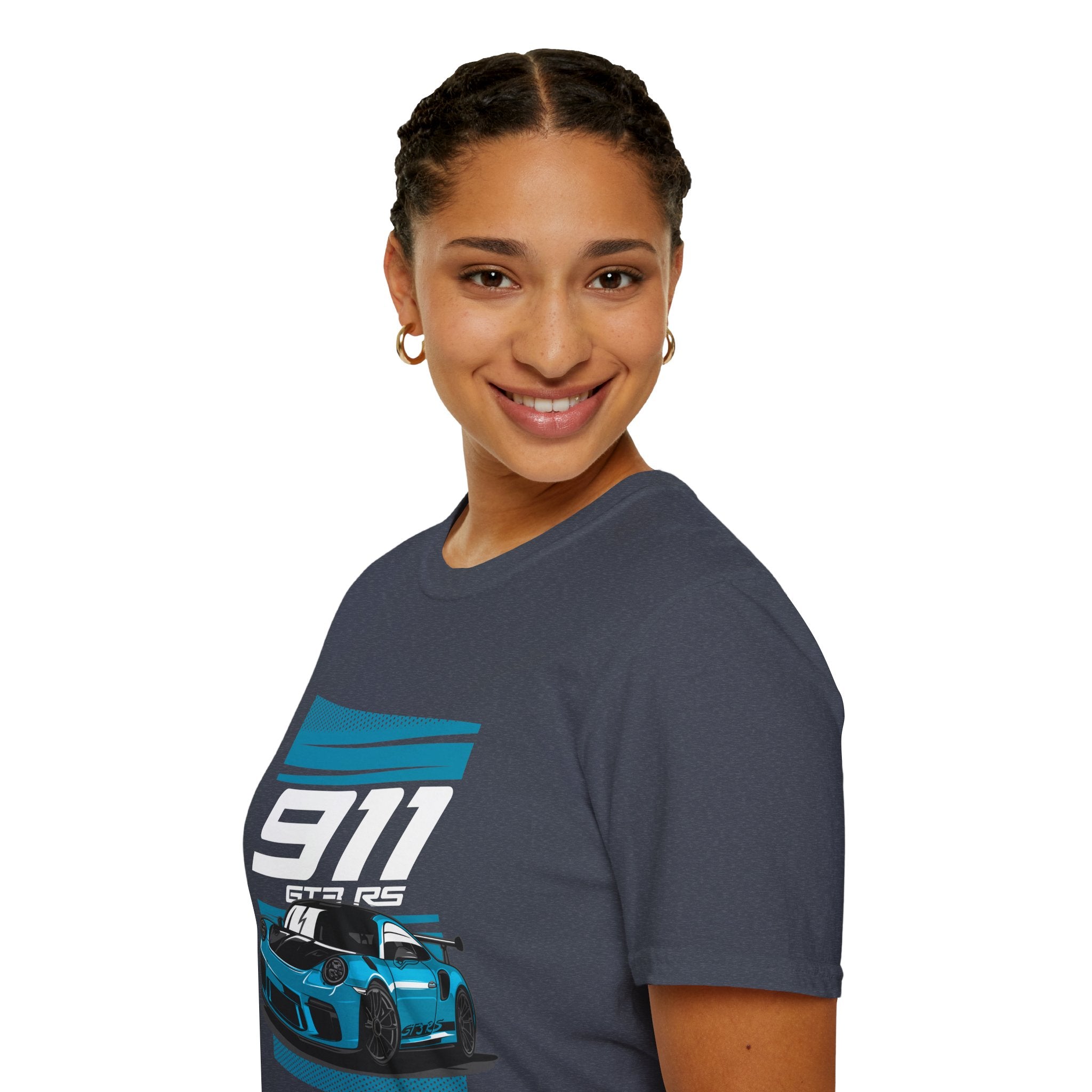 Porsche 911 GT3 RS Racing T-Shirt — Blue Track Car Graphic Tee