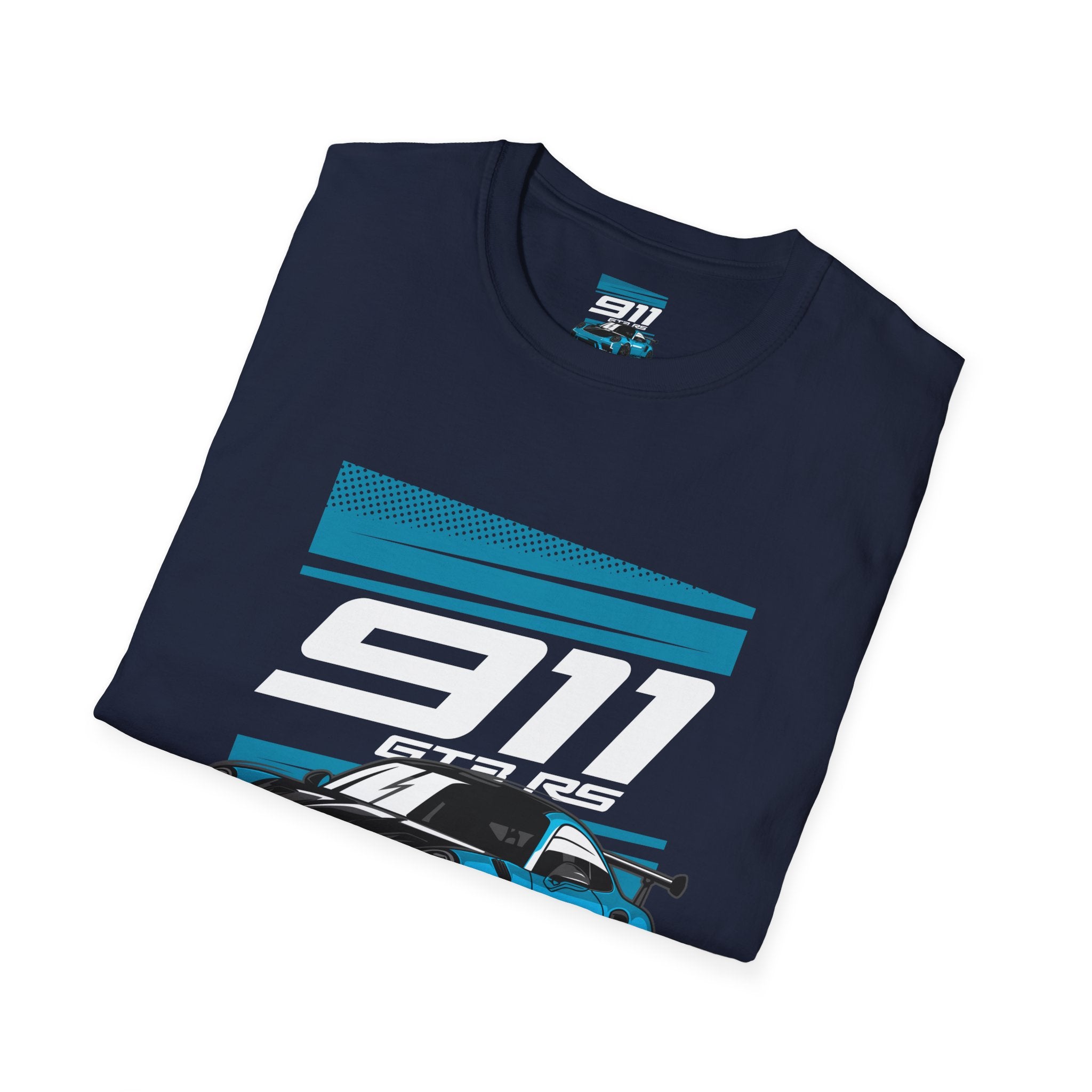 Porsche 911 GT3 RS Racing T-Shirt — Blue Track Car Graphic Tee