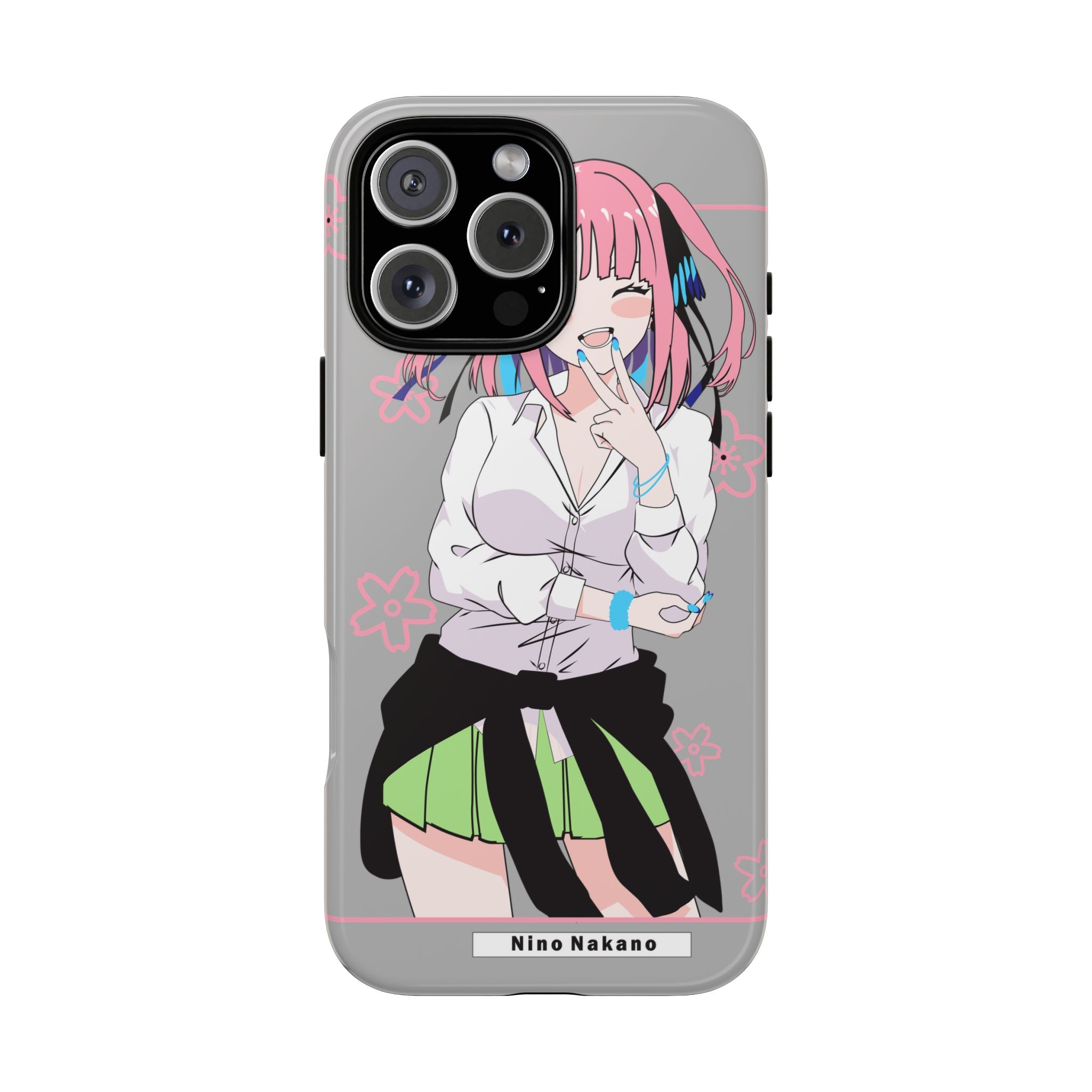 Anime Girl Phone Case — Pink Haired Schoolgirl "Nino Nakano" Cute Otaku Protective Case