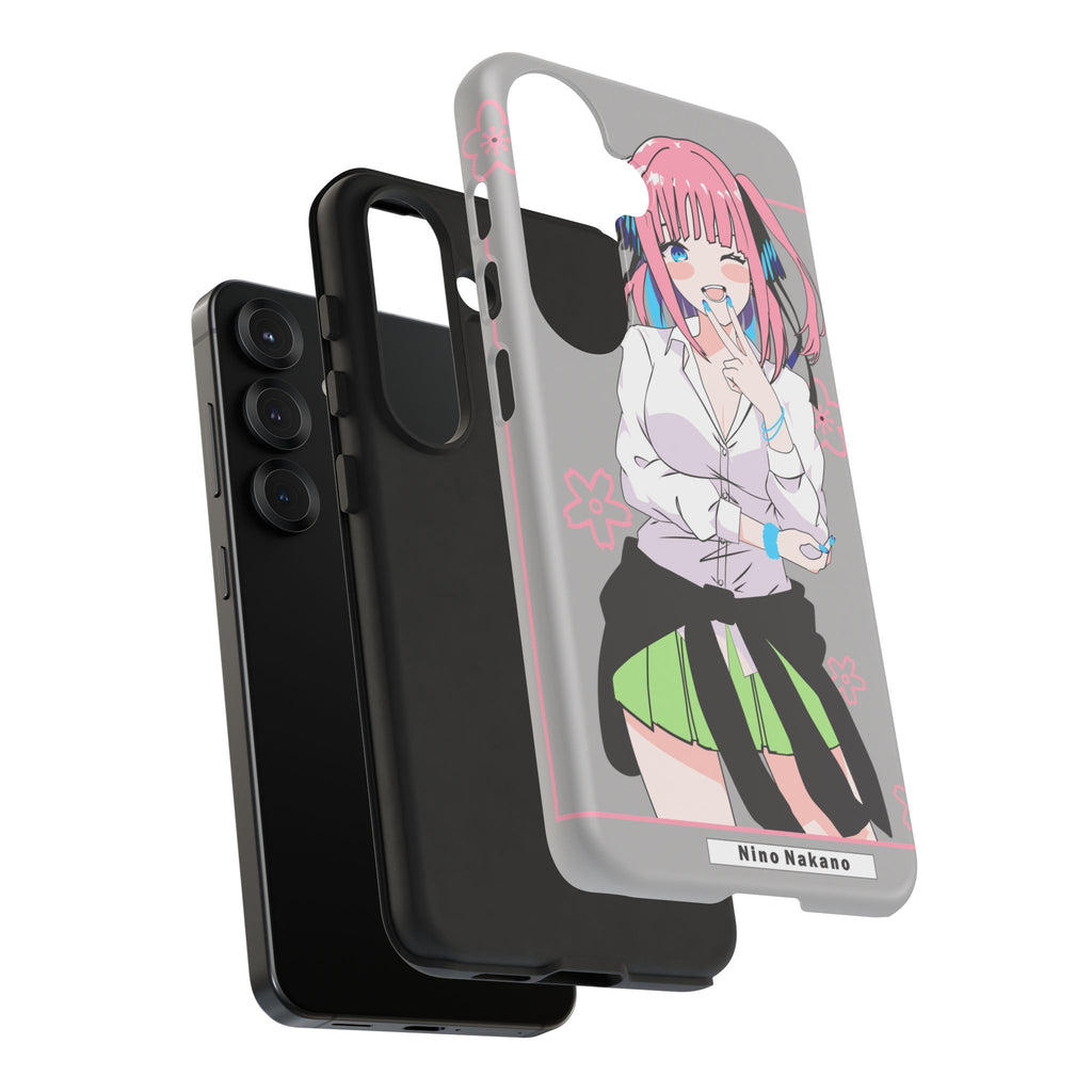 Anime Girl Phone Case — Pink Haired Schoolgirl "Nino Nakano" Cute Otaku Protective Case