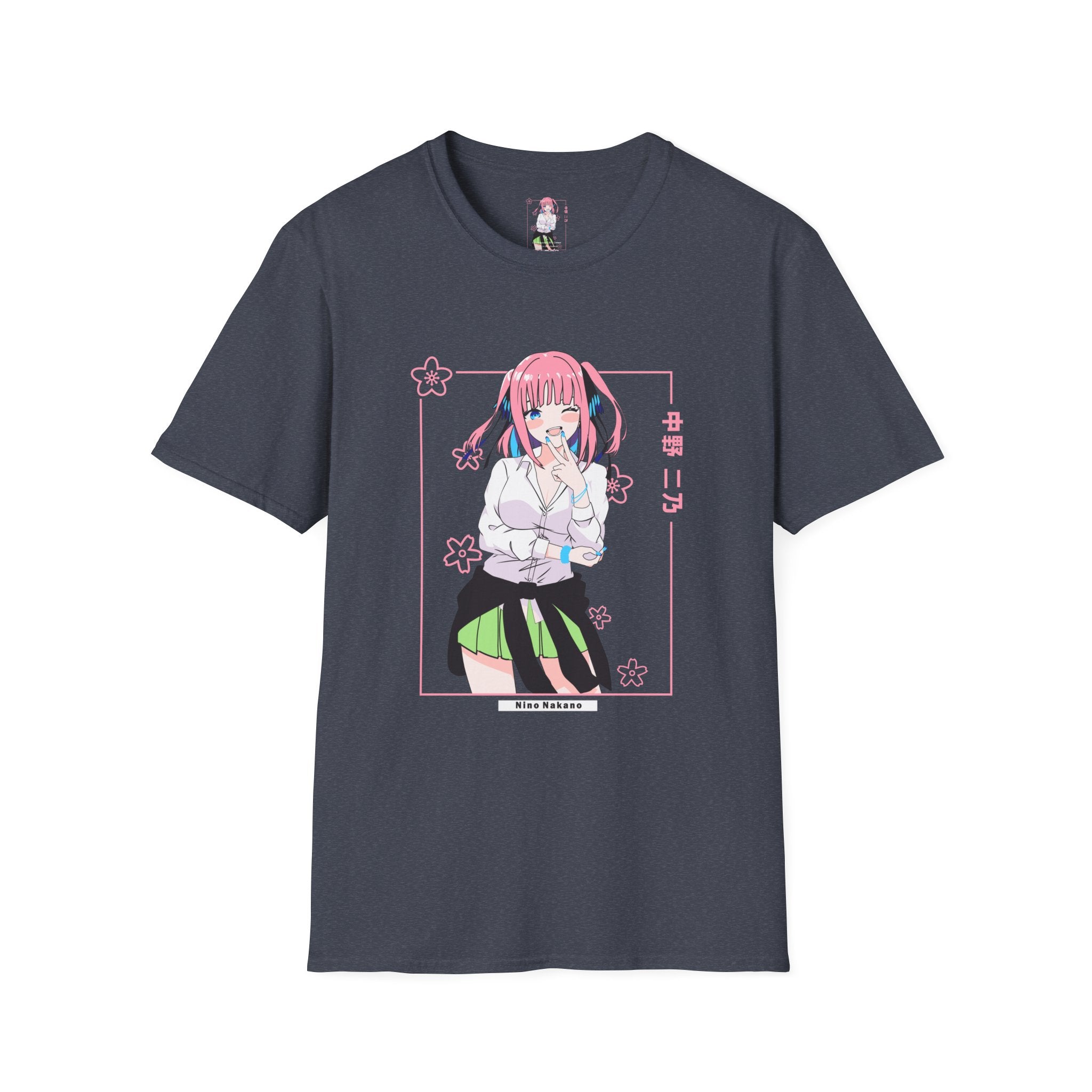 Anime Character T-Shirt — Cute Pink-Haired Schoolgirl Design ("Miku Nakano")