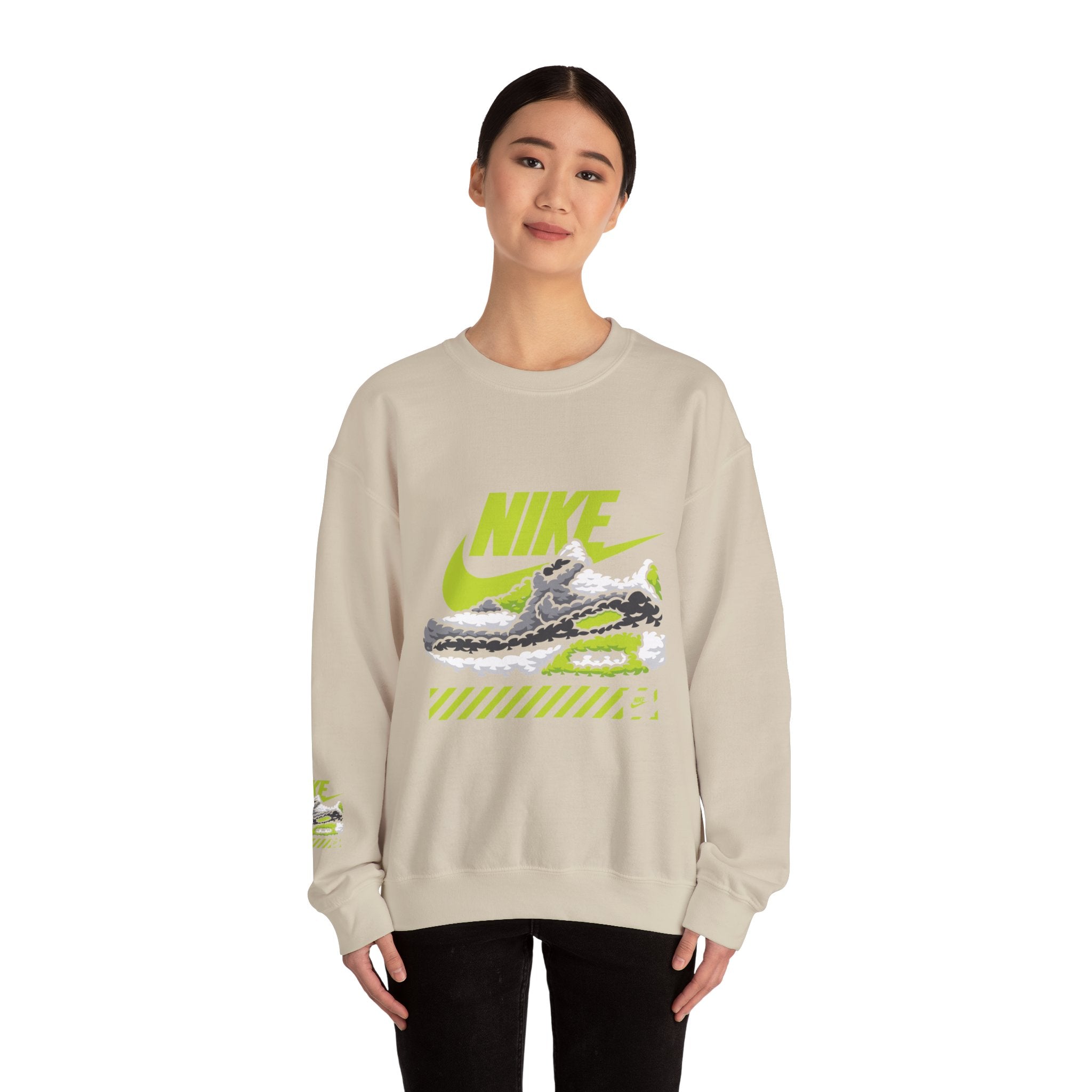 Nike Graphic Crewneck Sweatshirt — Retro Sneaker Logo Pullover