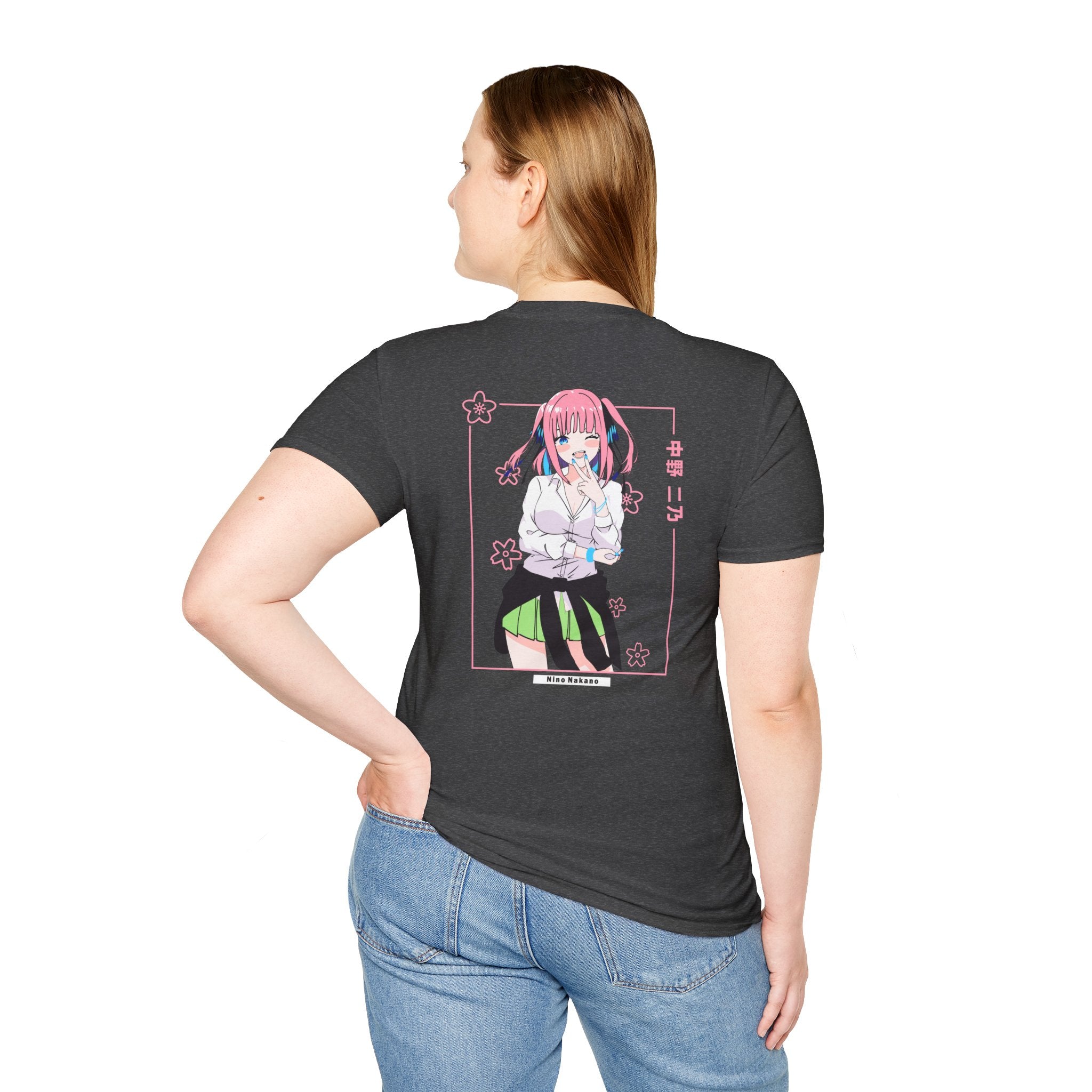 Anime Character T-Shirt — Cute Pink-Haired Schoolgirl Design ("Miku Nakano")