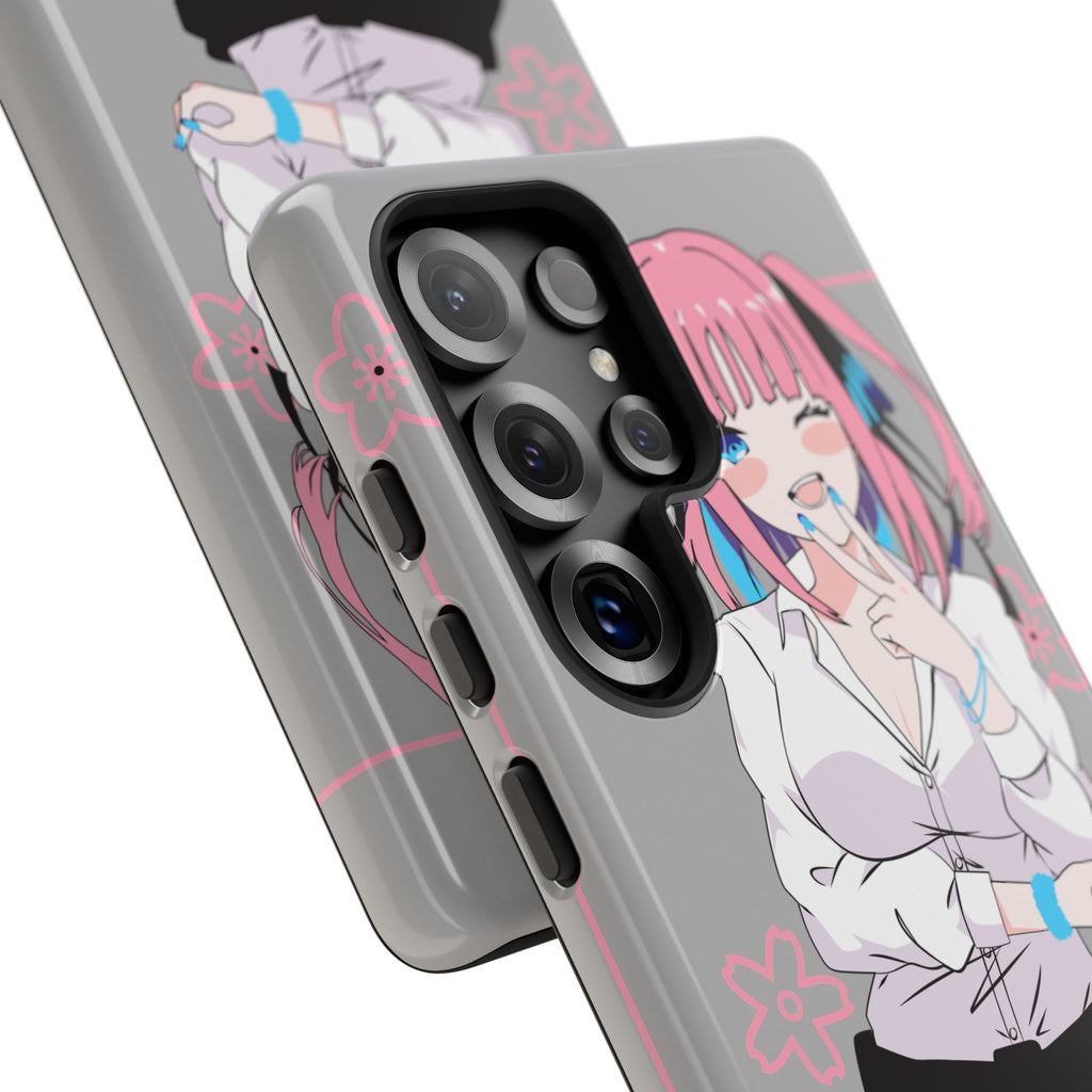 Anime Girl Phone Case — Pink Haired Schoolgirl "Nino Nakano" Cute Otaku Protective Case