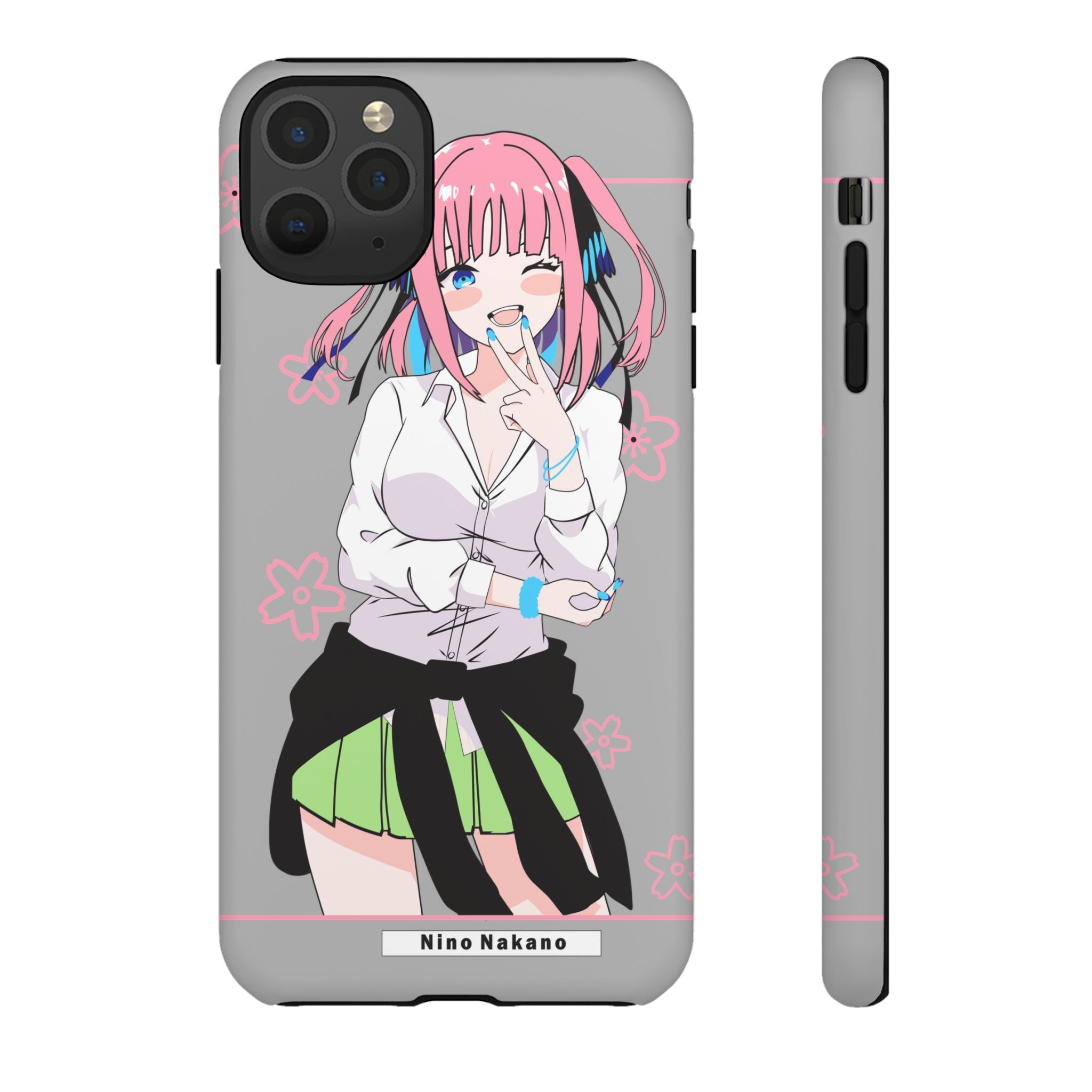 Anime Girl Phone Case — Pink Haired Schoolgirl "Nino Nakano" Cute Otaku Protective Case
