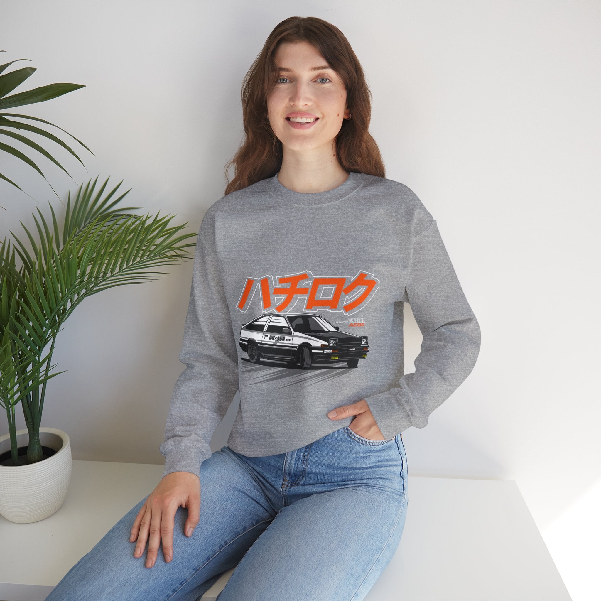 Hachiroku AE86 Car Crewneck Sweatshirt — JDM Drift Classic
