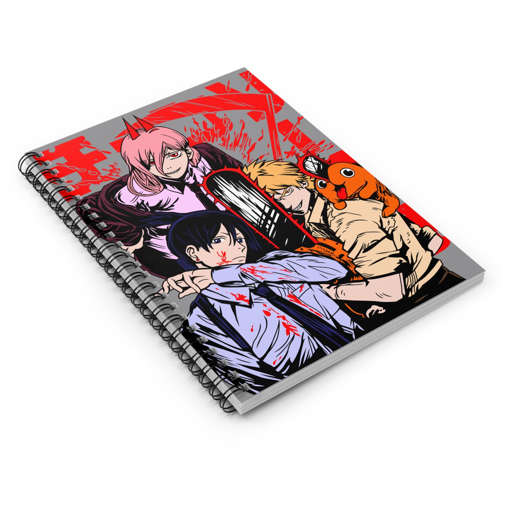 Chainsaw Man Anime Spiral Notebook — Denji, Power & Aki Ruled Journal