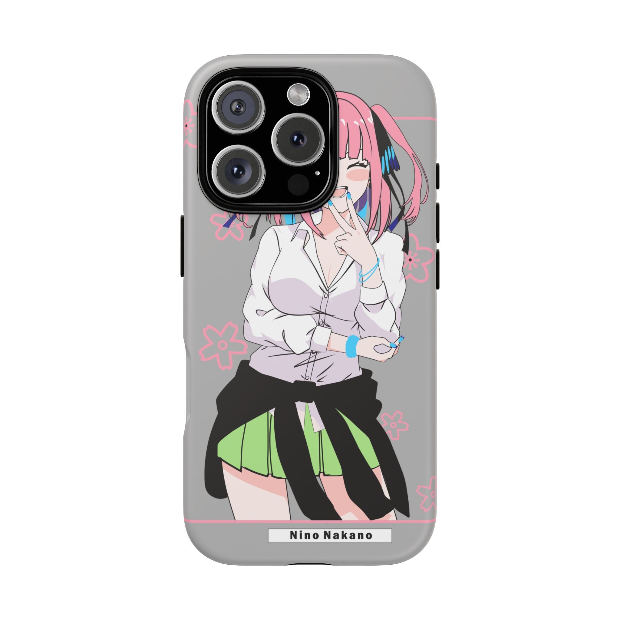 Anime Girl Phone Case — Pink Haired Schoolgirl "Nino Nakano" Cute Otaku Protective Case