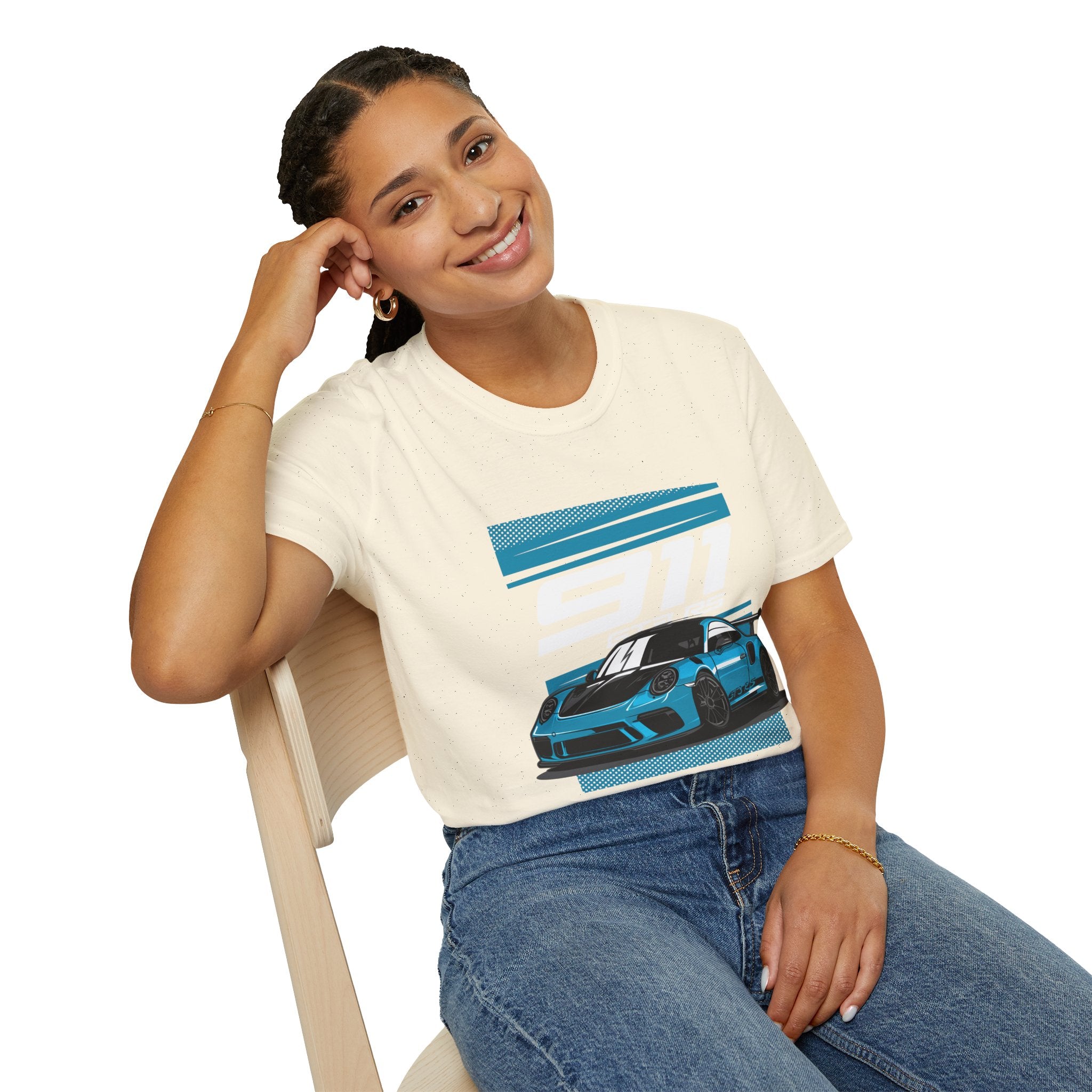 Porsche 911 GT3 RS Racing T-Shirt — Blue Track Car Graphic Tee