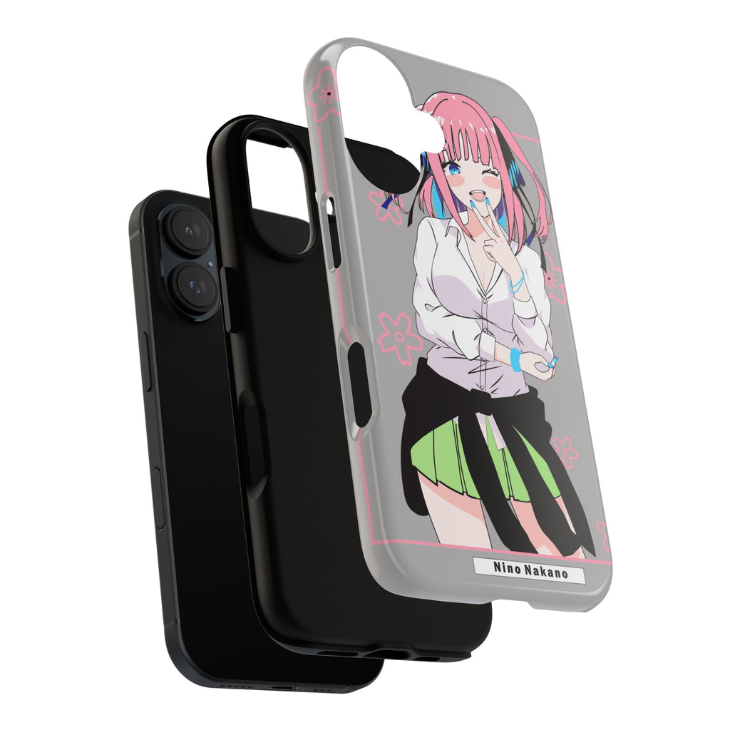 Anime Girl Phone Case — Pink Haired Schoolgirl "Nino Nakano" Cute Otaku Protective Case