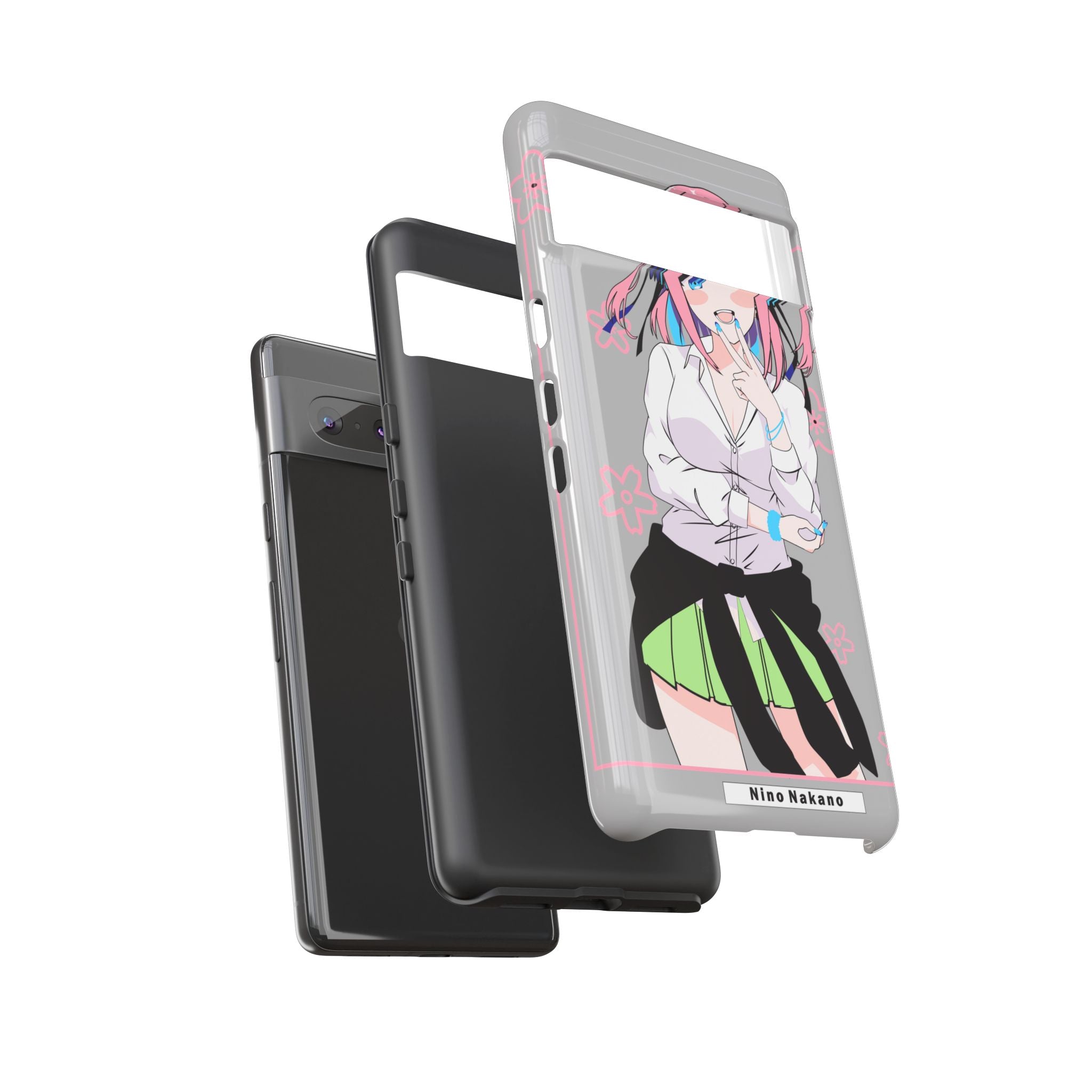 Anime Girl Phone Case — Pink Haired Schoolgirl "Nino Nakano" Cute Otaku Protective Case