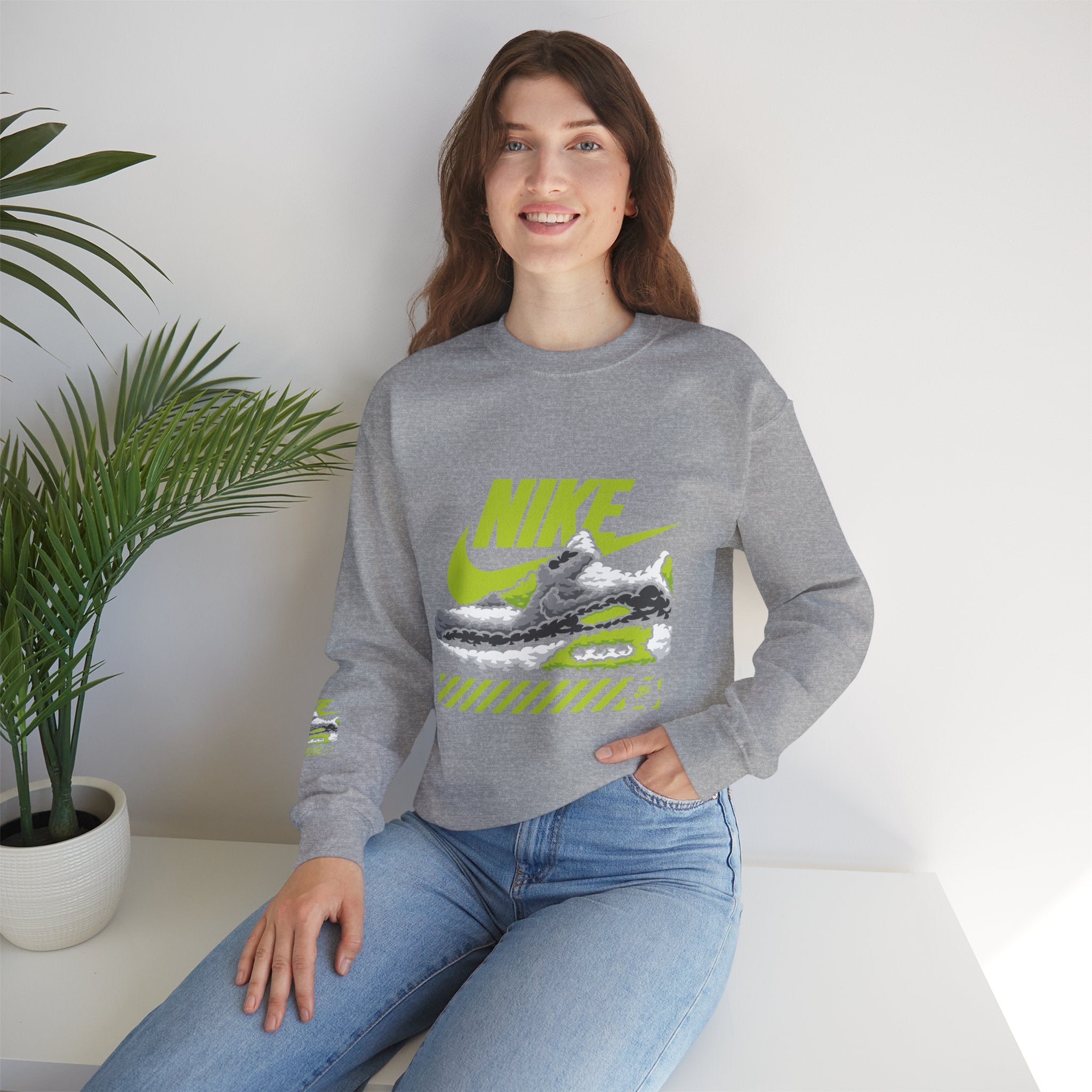 Nike Graphic Crewneck Sweatshirt — Retro Sneaker Logo Pullover