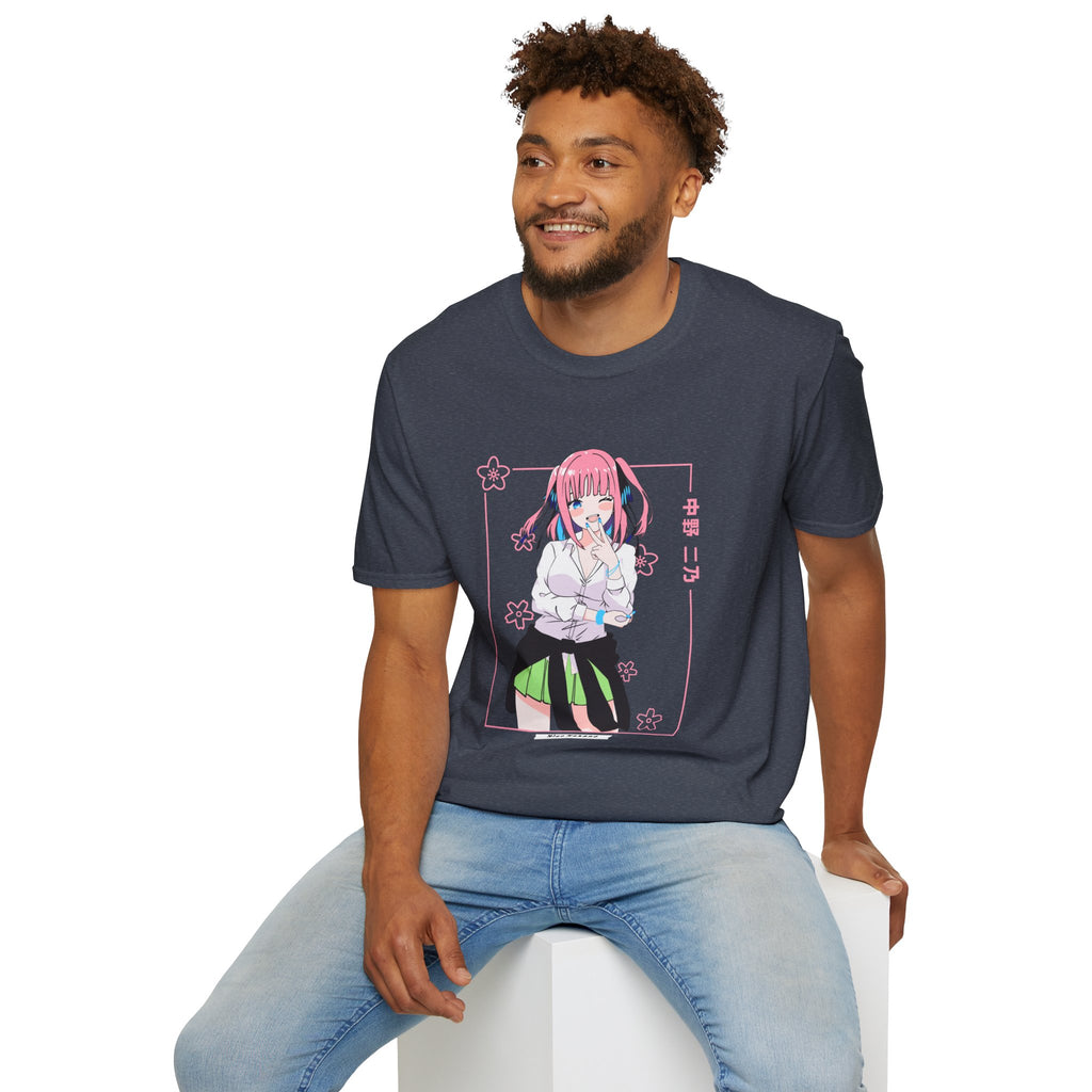 Anime Character T-Shirt — Cute Pink-Haired Schoolgirl Design ("Miku Nakano")