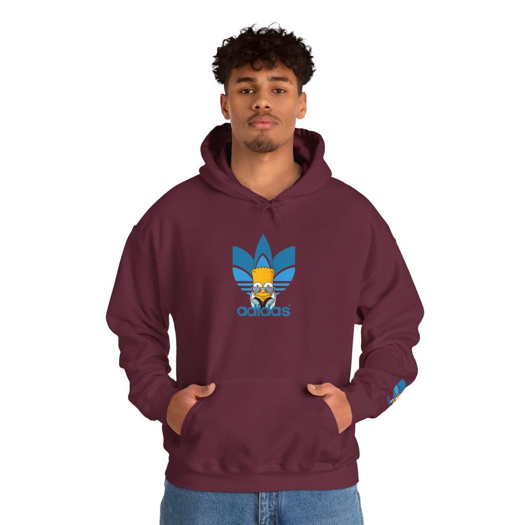 Hoodie — Retro Blue Trefoil Cartoon Logo Hoodie