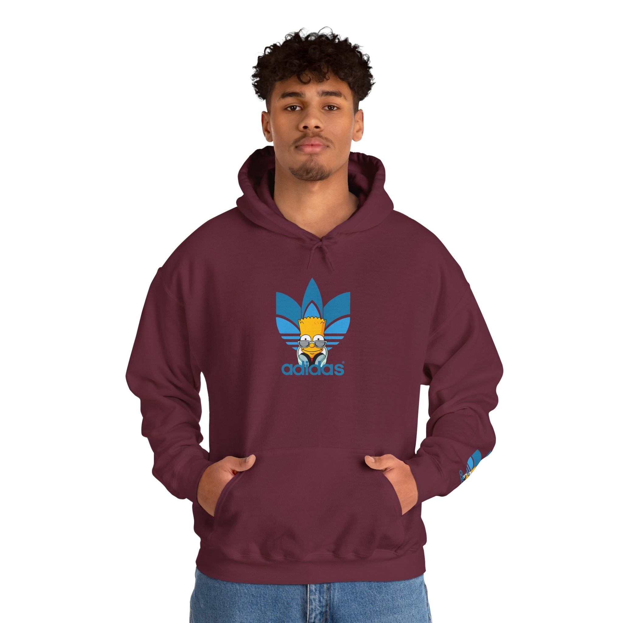 Hoodie — Retro Blue Trefoil Cartoon Logo Hoodie