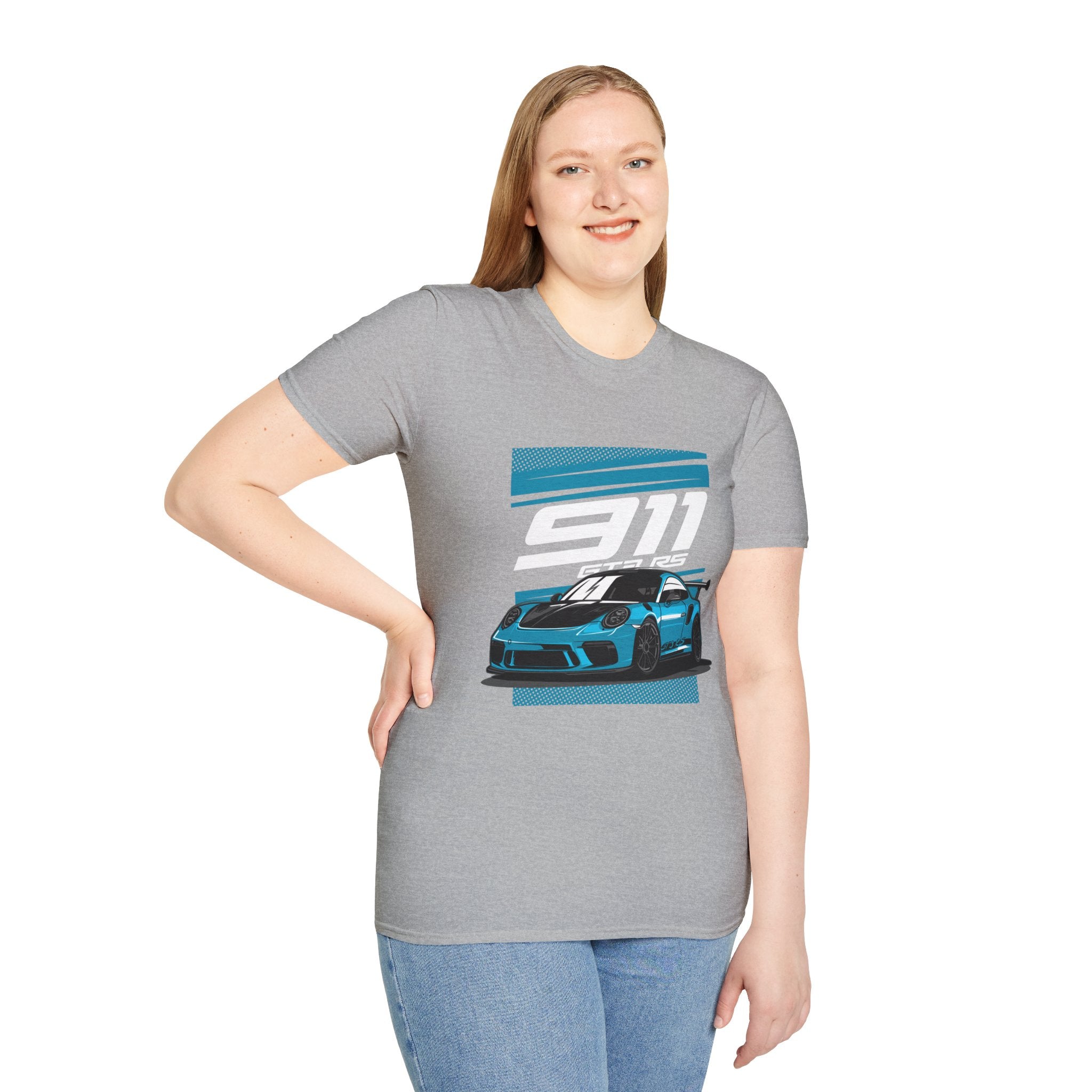 Porsche 911 GT3 RS Racing T-Shirt — Blue Track Car Graphic Tee