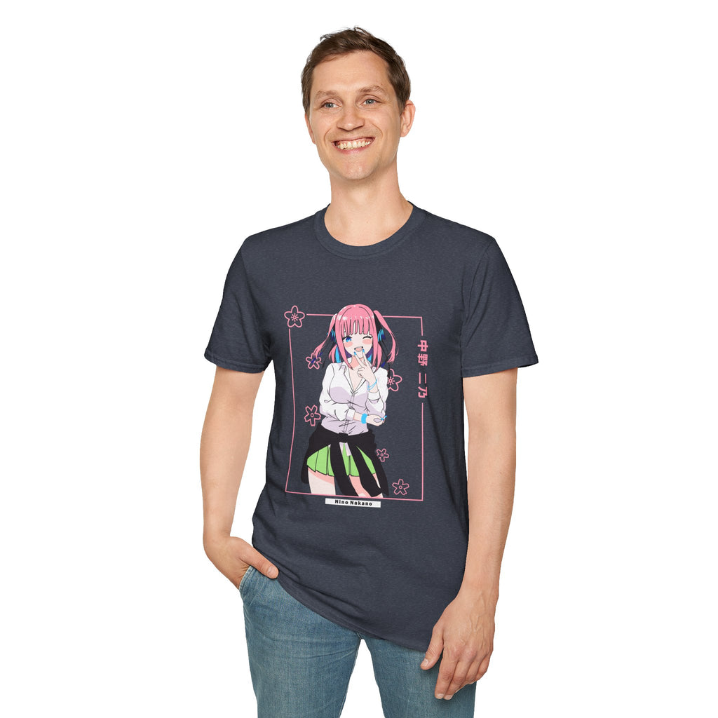 Anime Character T-Shirt — Cute Pink-Haired Schoolgirl Design ("Miku Nakano")