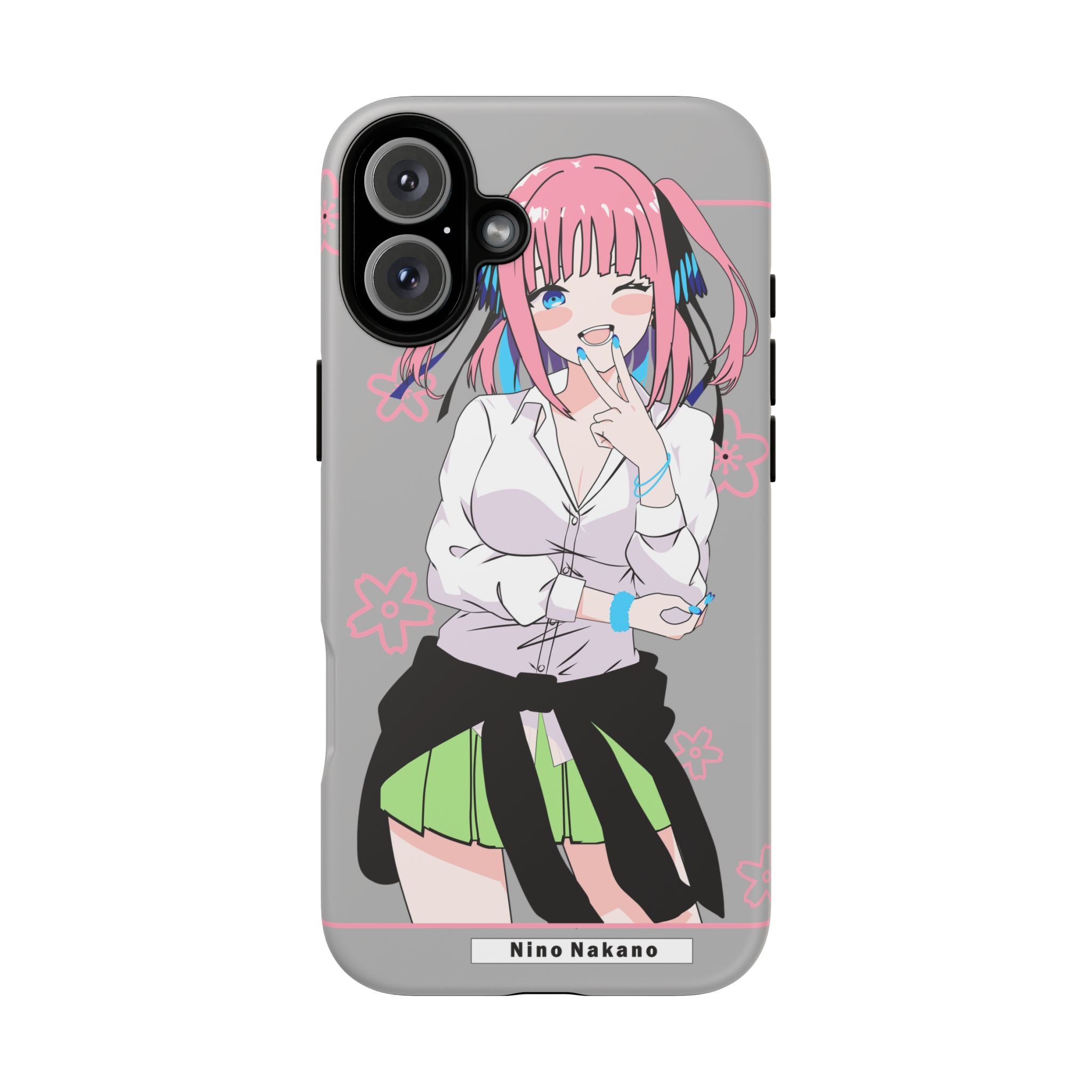 Anime Girl Phone Case — Pink Haired Schoolgirl "Nino Nakano" Cute Otaku Protective Case