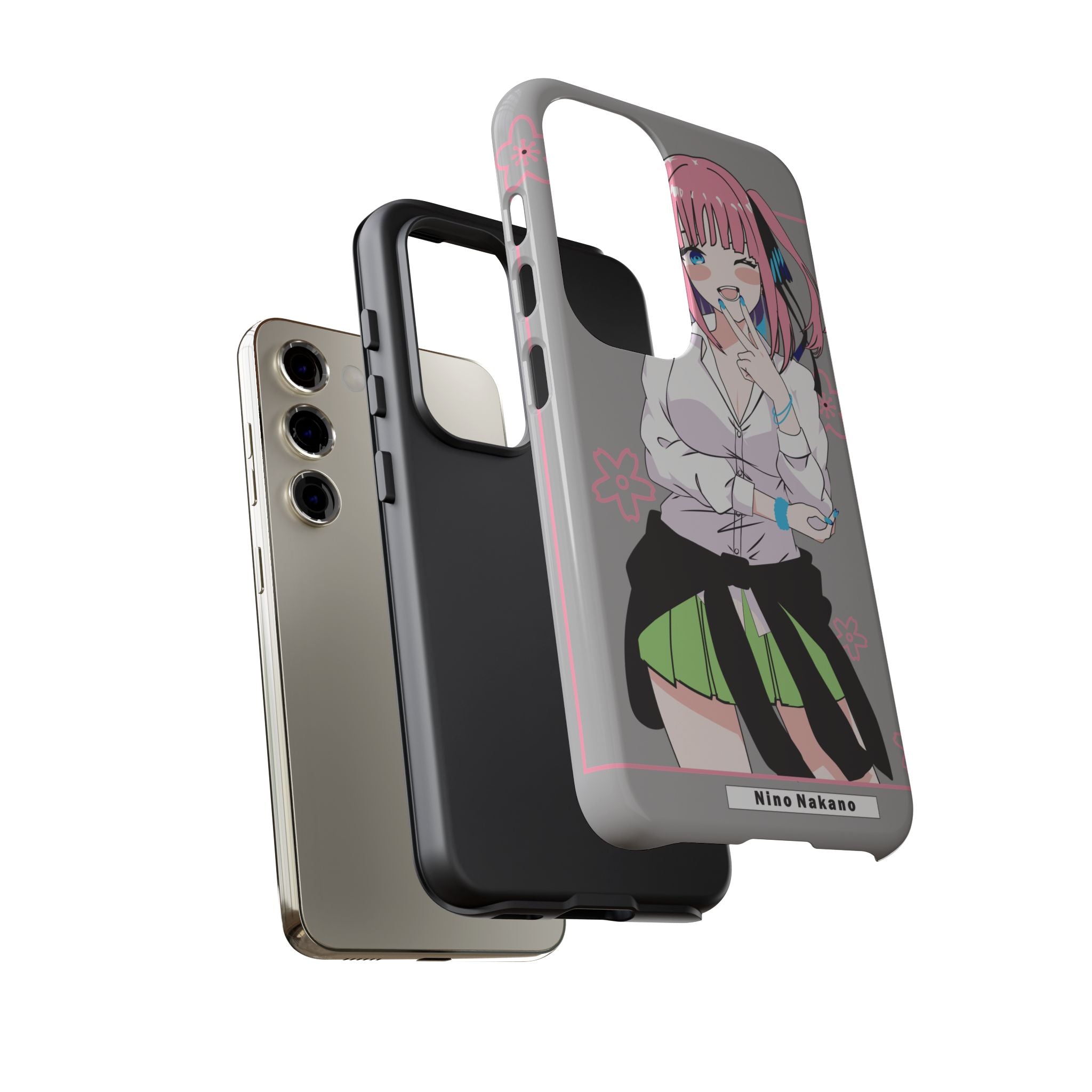 Anime Girl Phone Case — Pink Haired Schoolgirl "Nino Nakano" Cute Otaku Protective Case