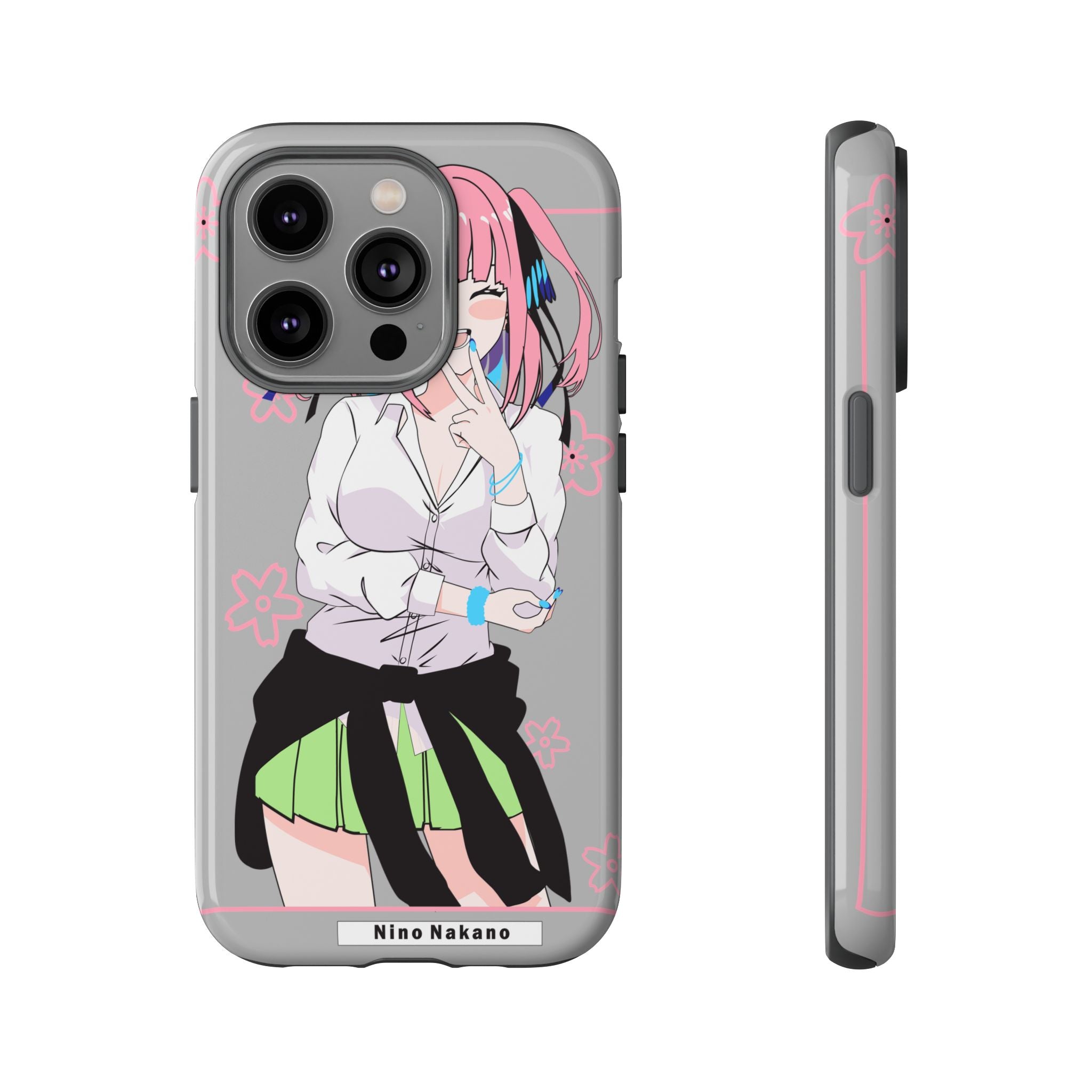 Anime Girl Phone Case — Pink Haired Schoolgirl "Nino Nakano" Cute Otaku Protective Case