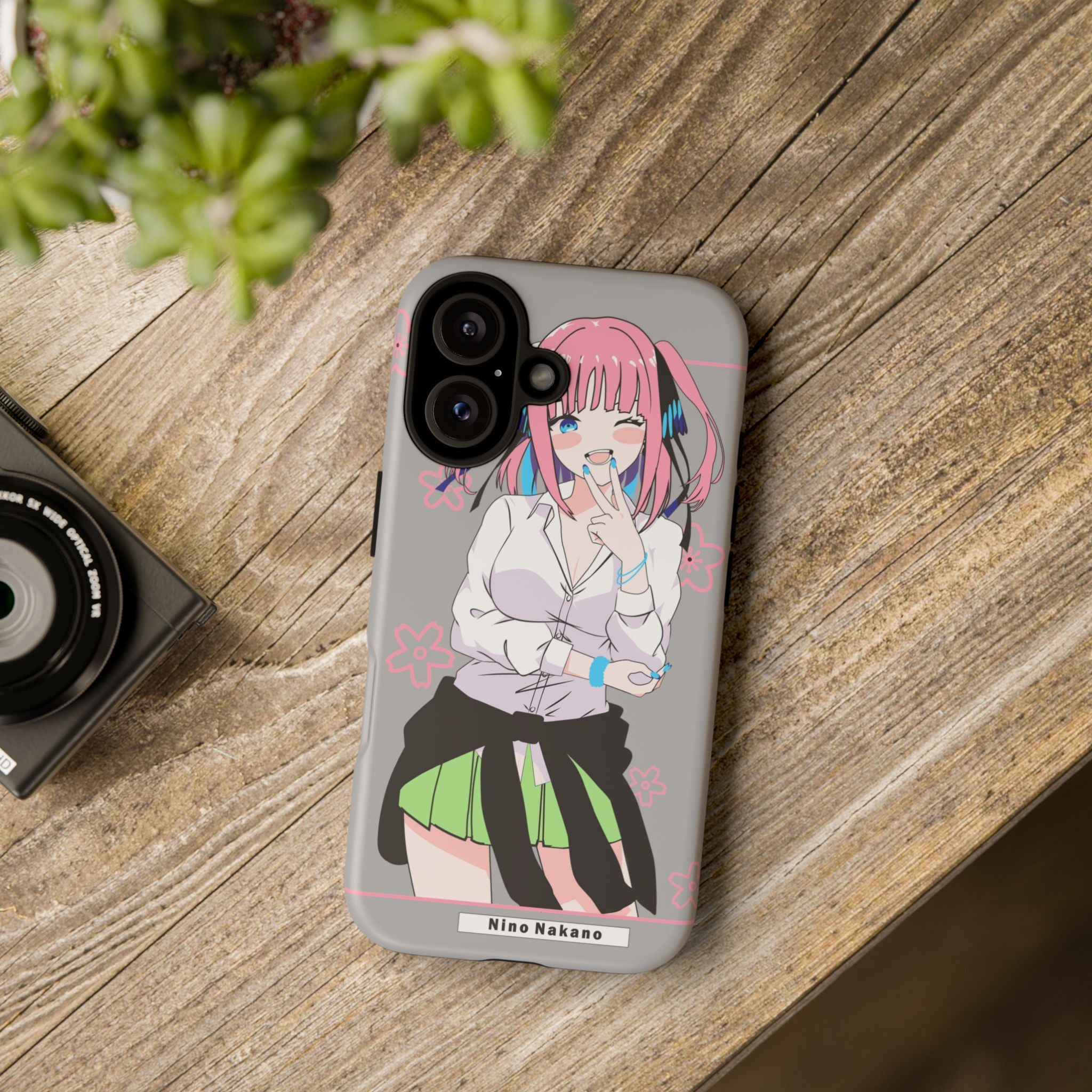 Anime Girl Phone Case — Pink Haired Schoolgirl "Nino Nakano" Cute Otaku Protective Case