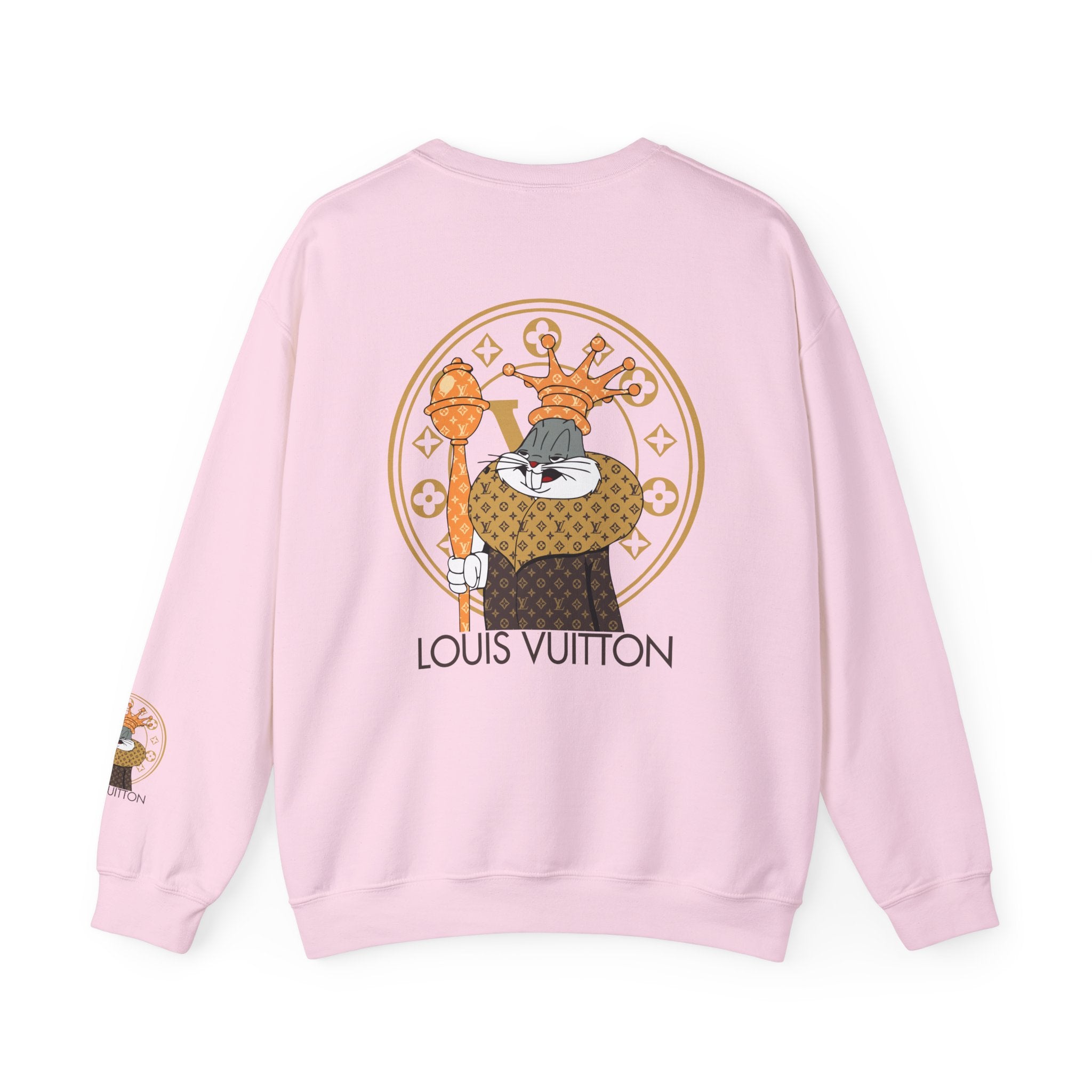 Luxury Logo Crewneck Sweatshirt — King Cat Graphic "Louis Vuitton"