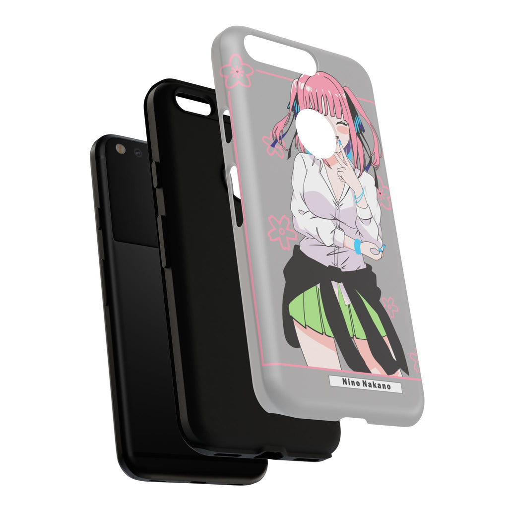 Anime Girl Phone Case — Pink Haired Schoolgirl "Nino Nakano" Cute Otaku Protective Case